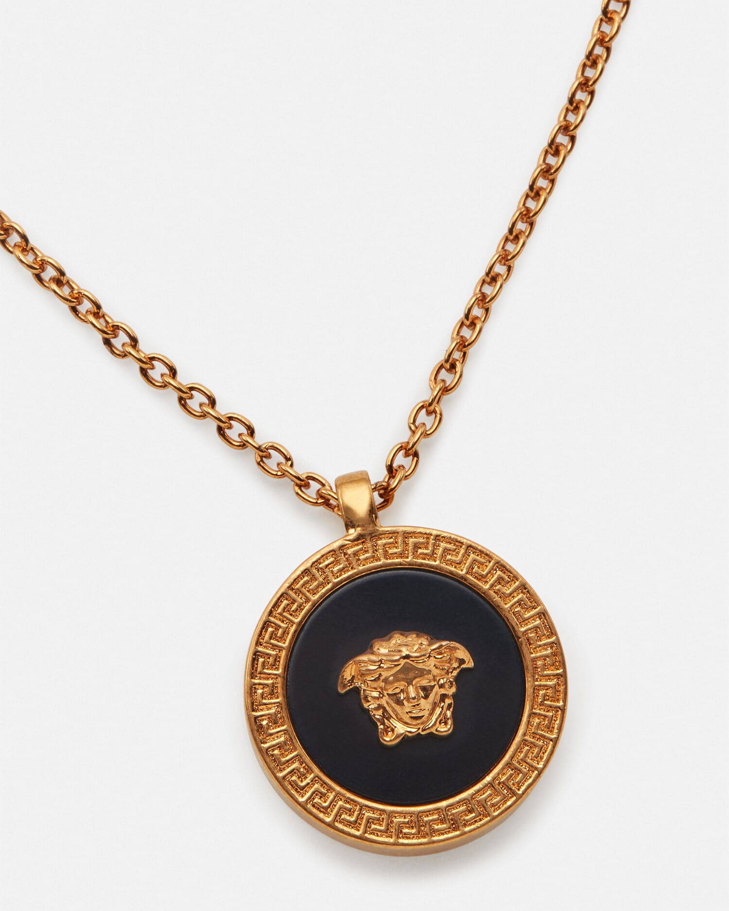 Medusa Necklace Gold,Black | VERSACE US