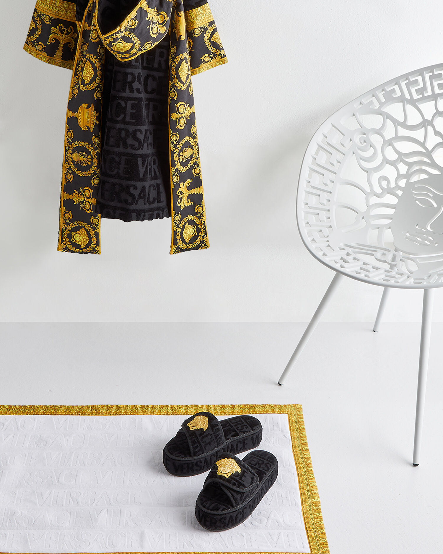 Black versace top slippers
