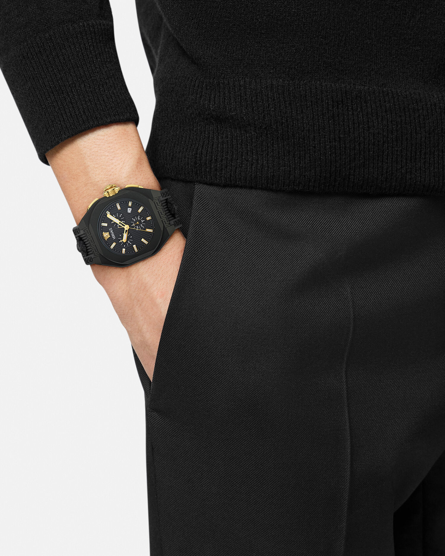 V-Legend Chrono Watch Black | VERSACE US