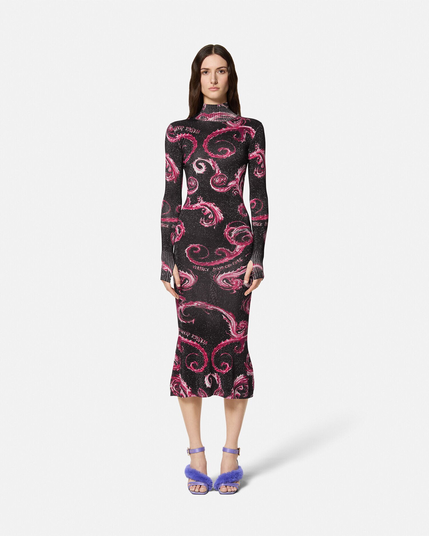 Versace Jeans Couture Chromo Couture Lurex Midi Dress