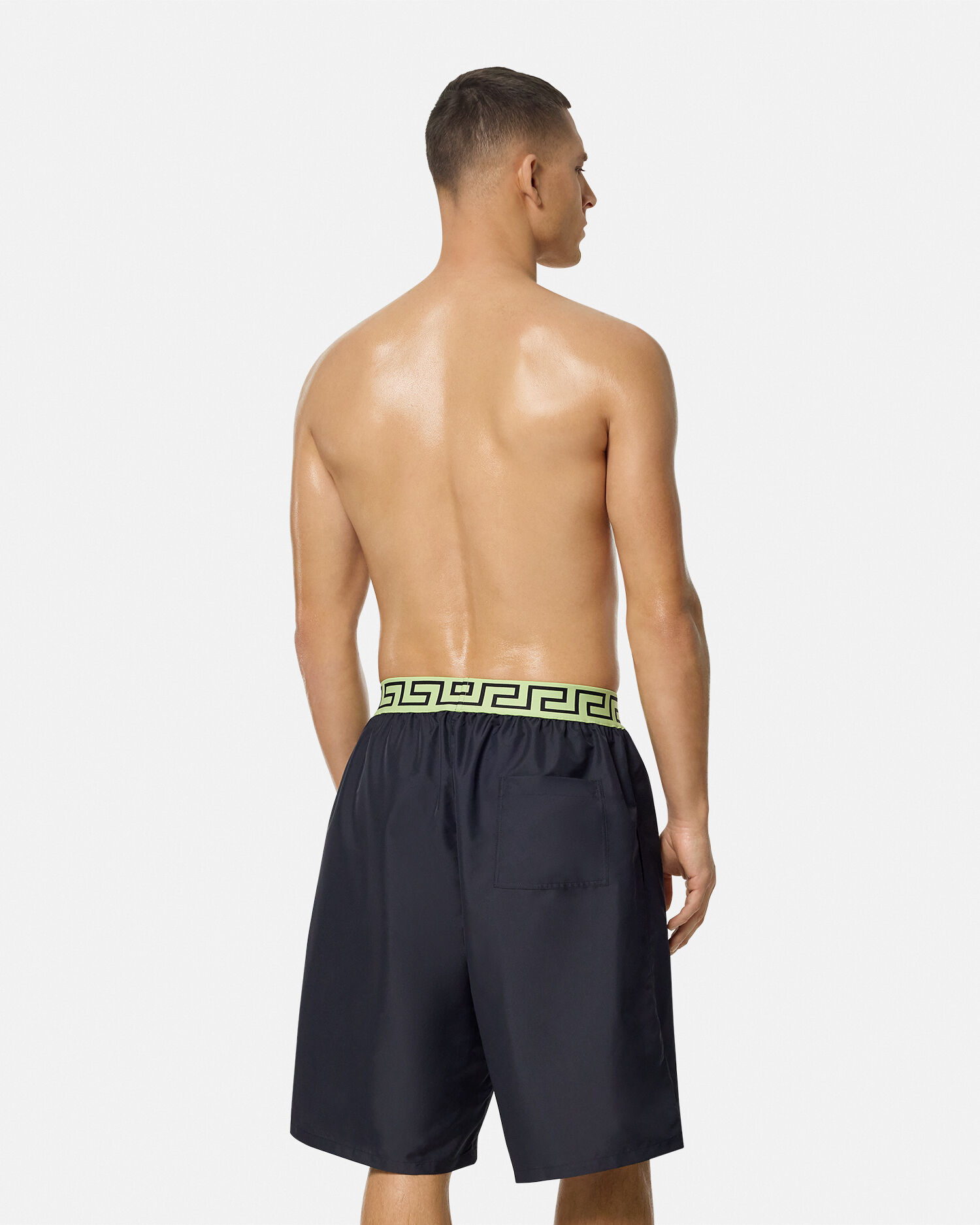 Green versace swim shorts hot sale