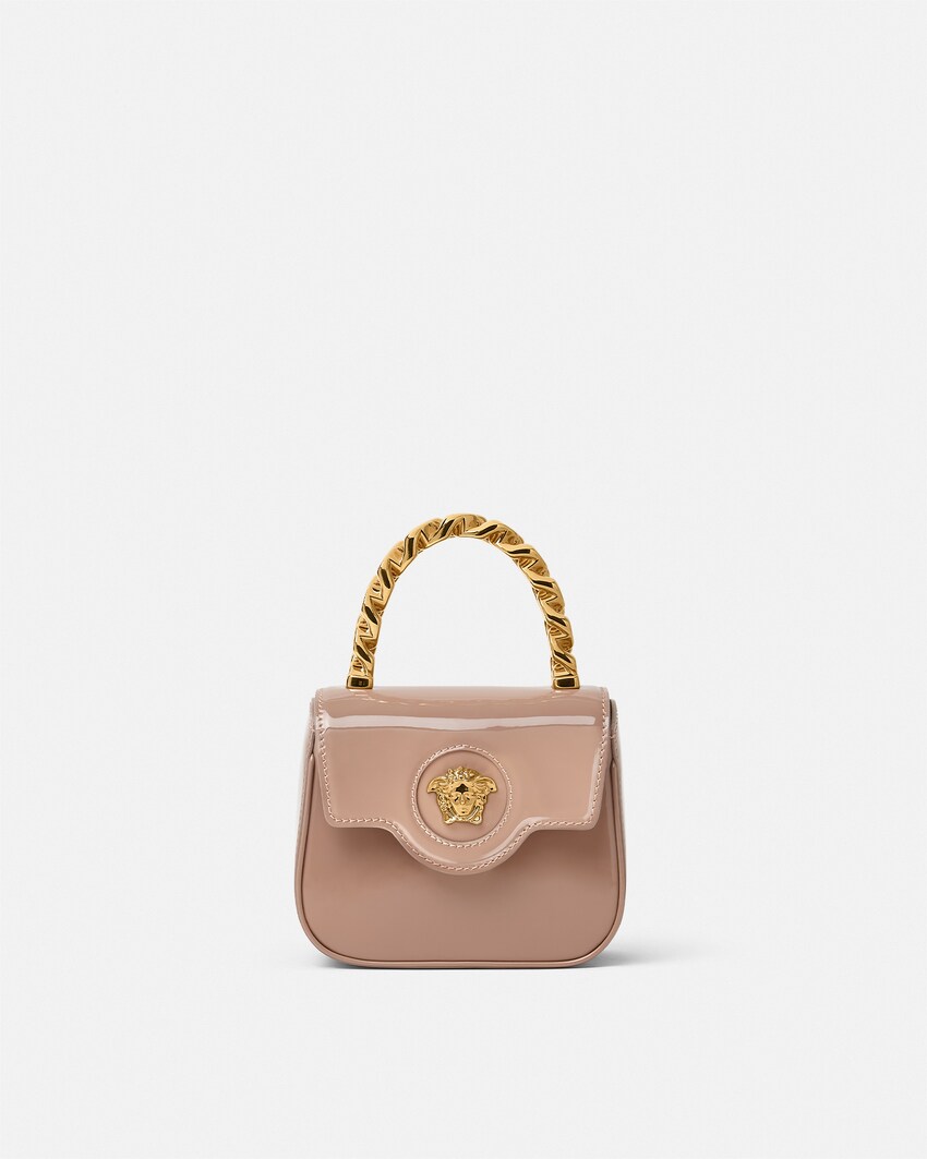 La Medusa Patent Mini Bag Brown | VERSACE IN