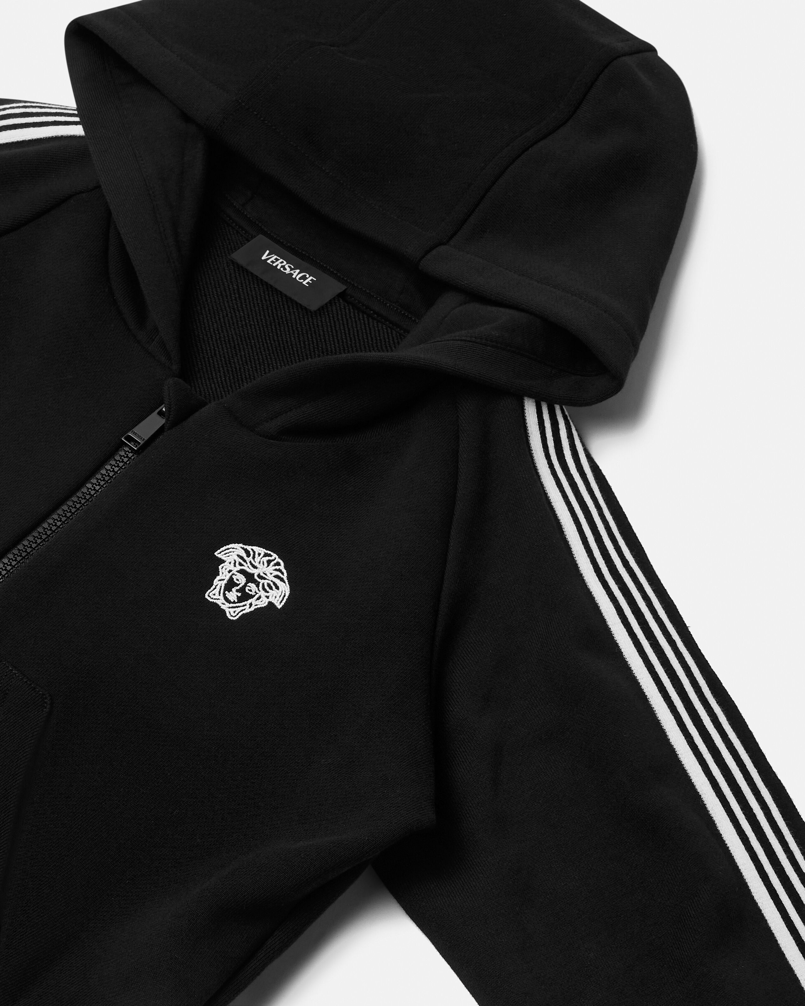 Kids Embroidered Cotton-Jersey Zip Hoodie | VERSACE