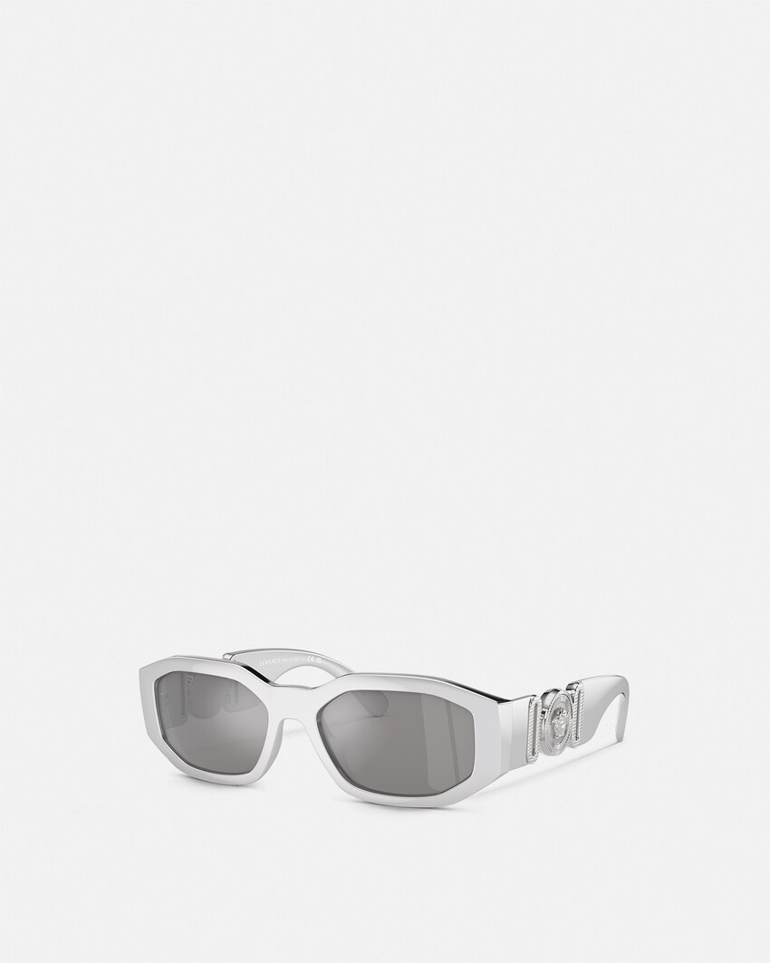 Medusa Biggie Chrome Sunglasses Silver | VERSACE 
