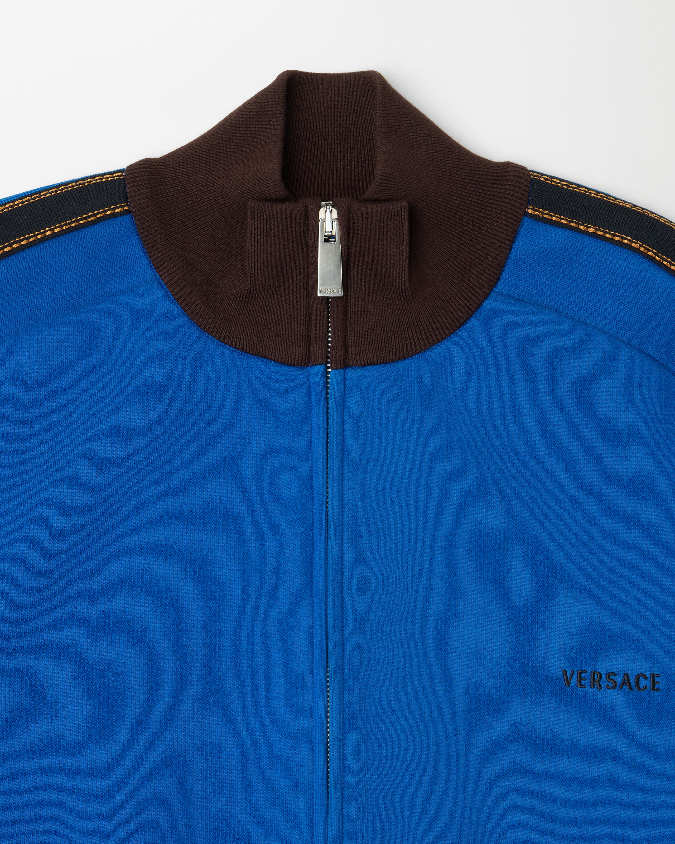 Double Cotton Nylon Zip Sweater | VERSACE