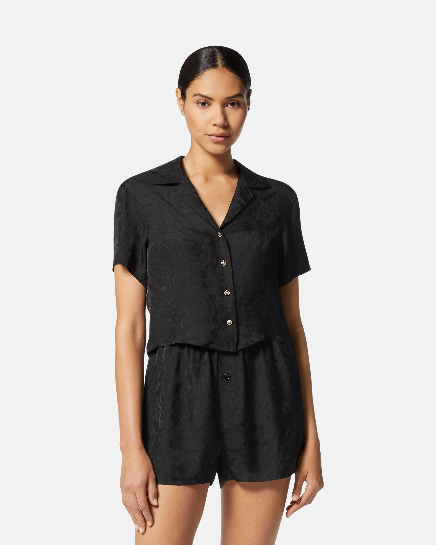 Barocco Jacquard Crop Pyjama Top