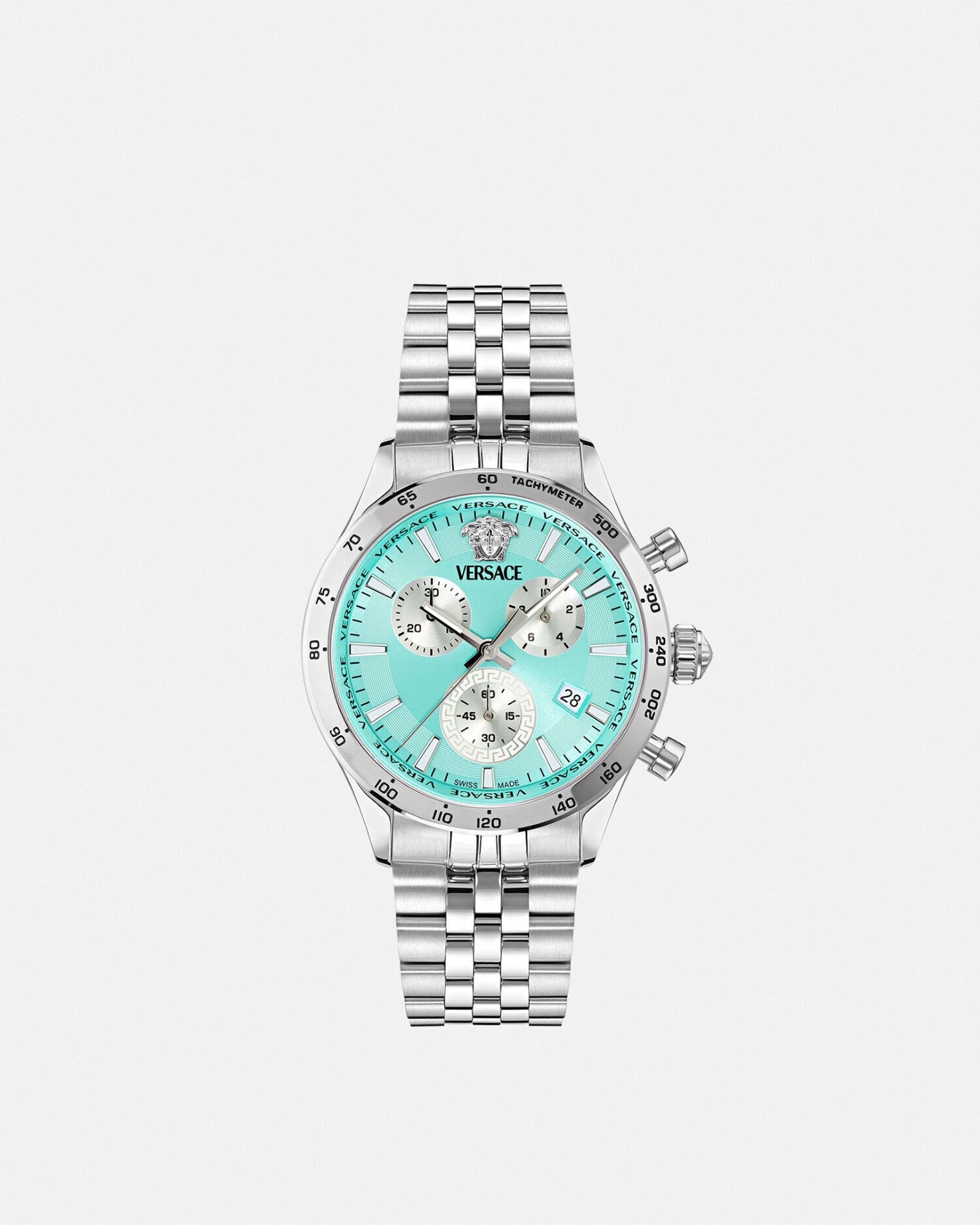 Hellenyium Chrono Petite Watch Silver | VERSACE US