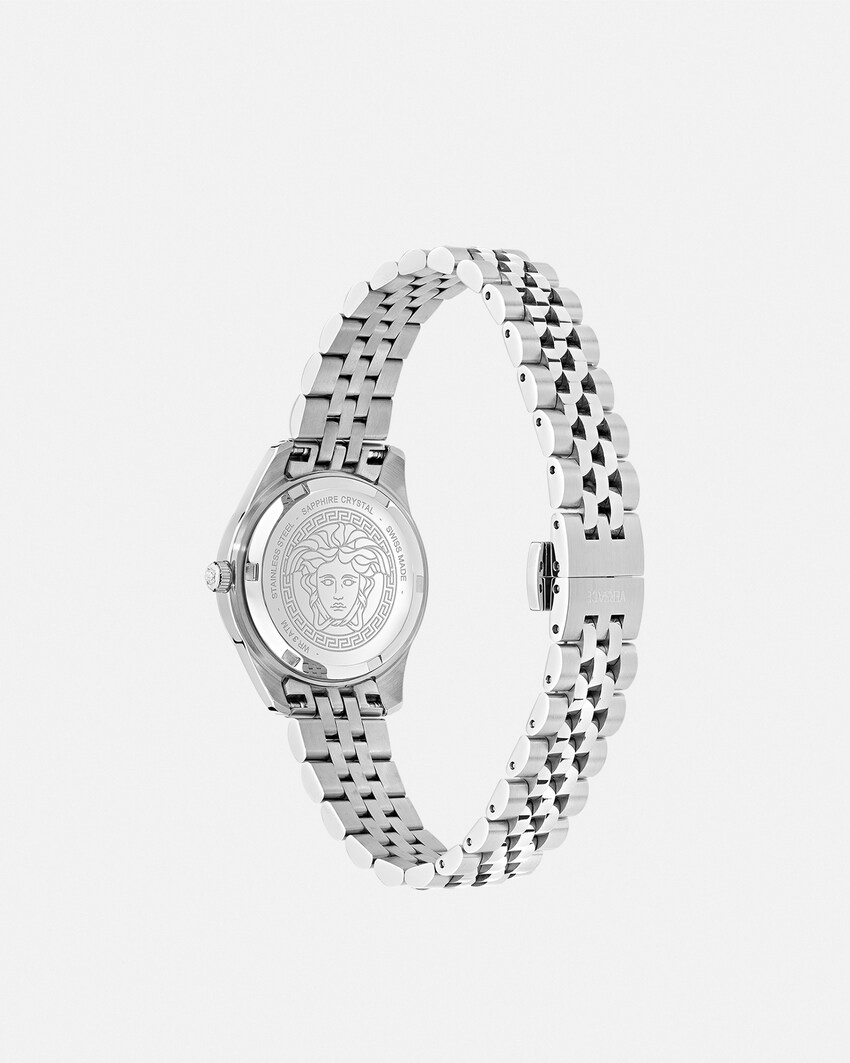 Greca Time Diamond Watch Black+Silver 2