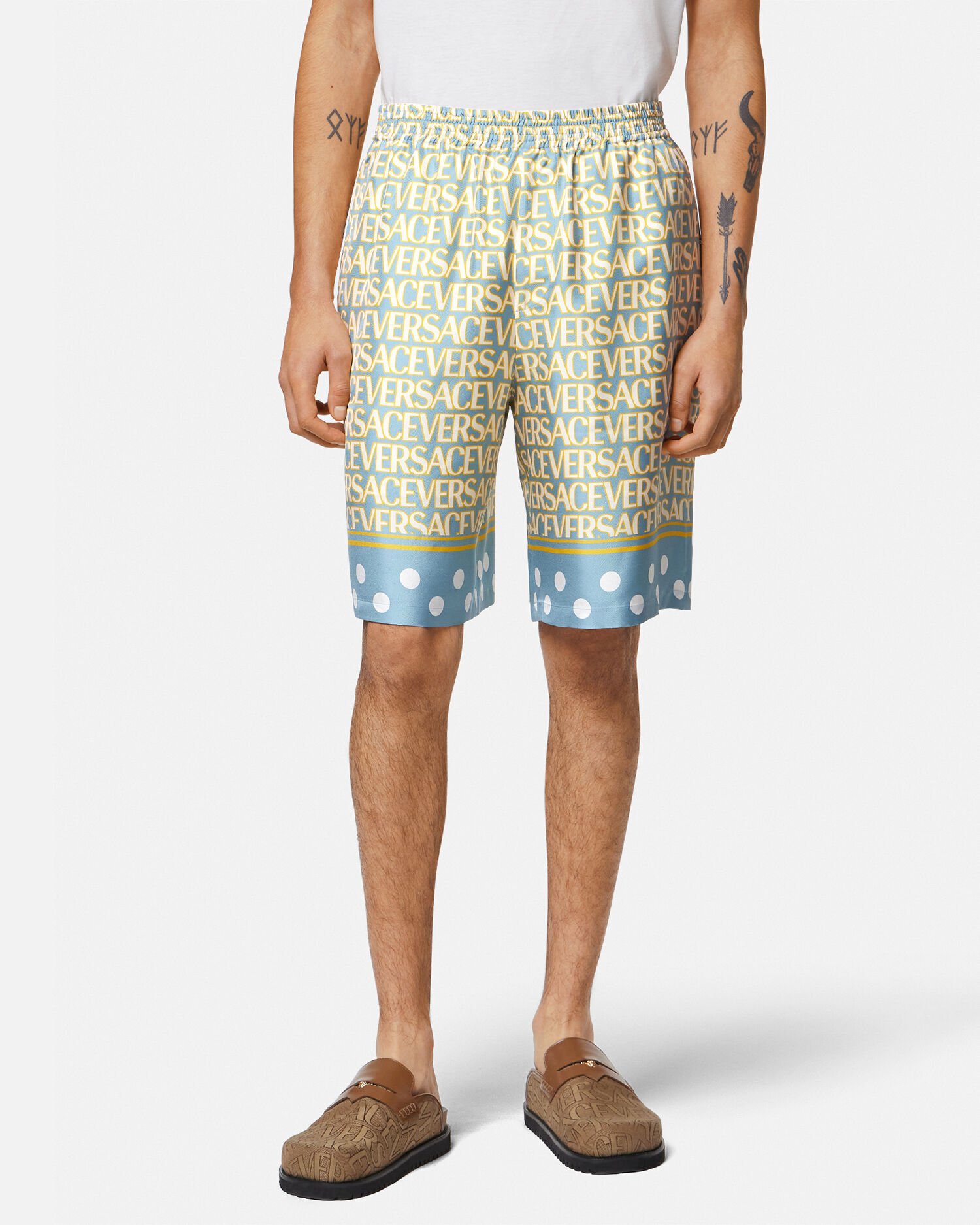 Versace Versace Allover Silk Shorts for Men Online Store EU