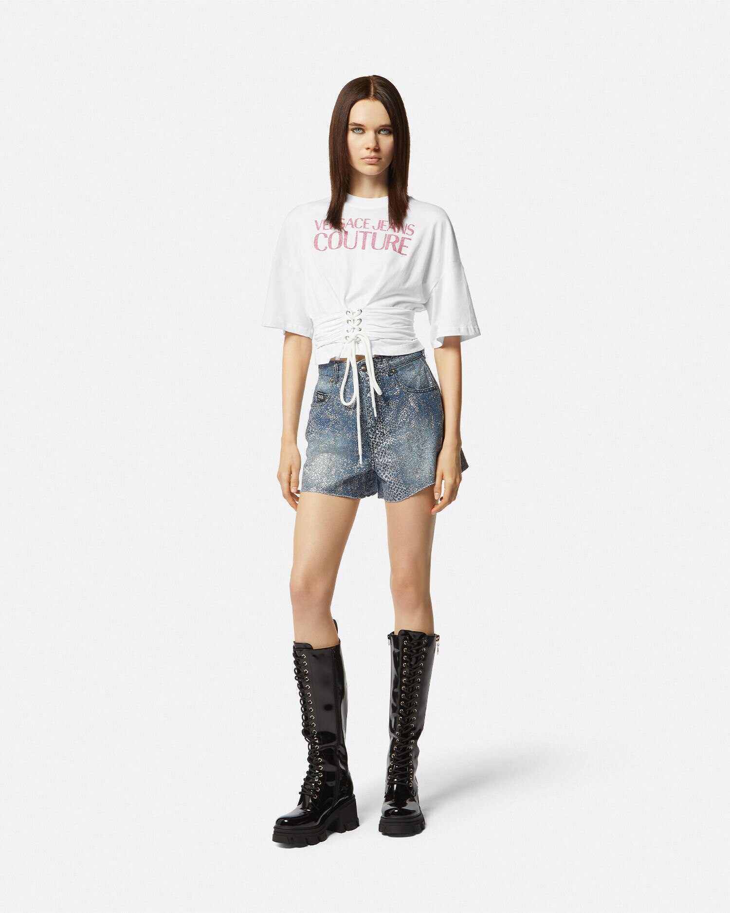 Lace up t shirt sale