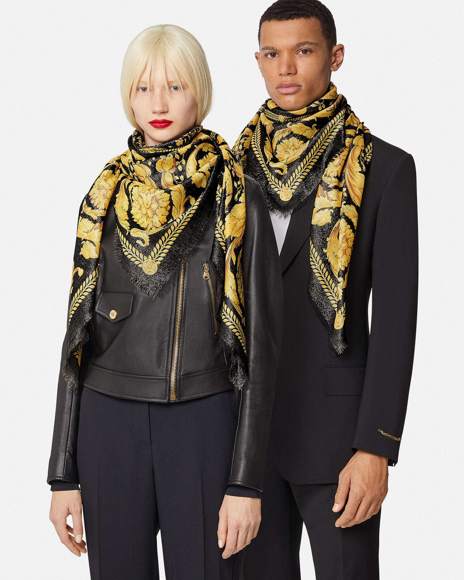 Black cheap versace scarf