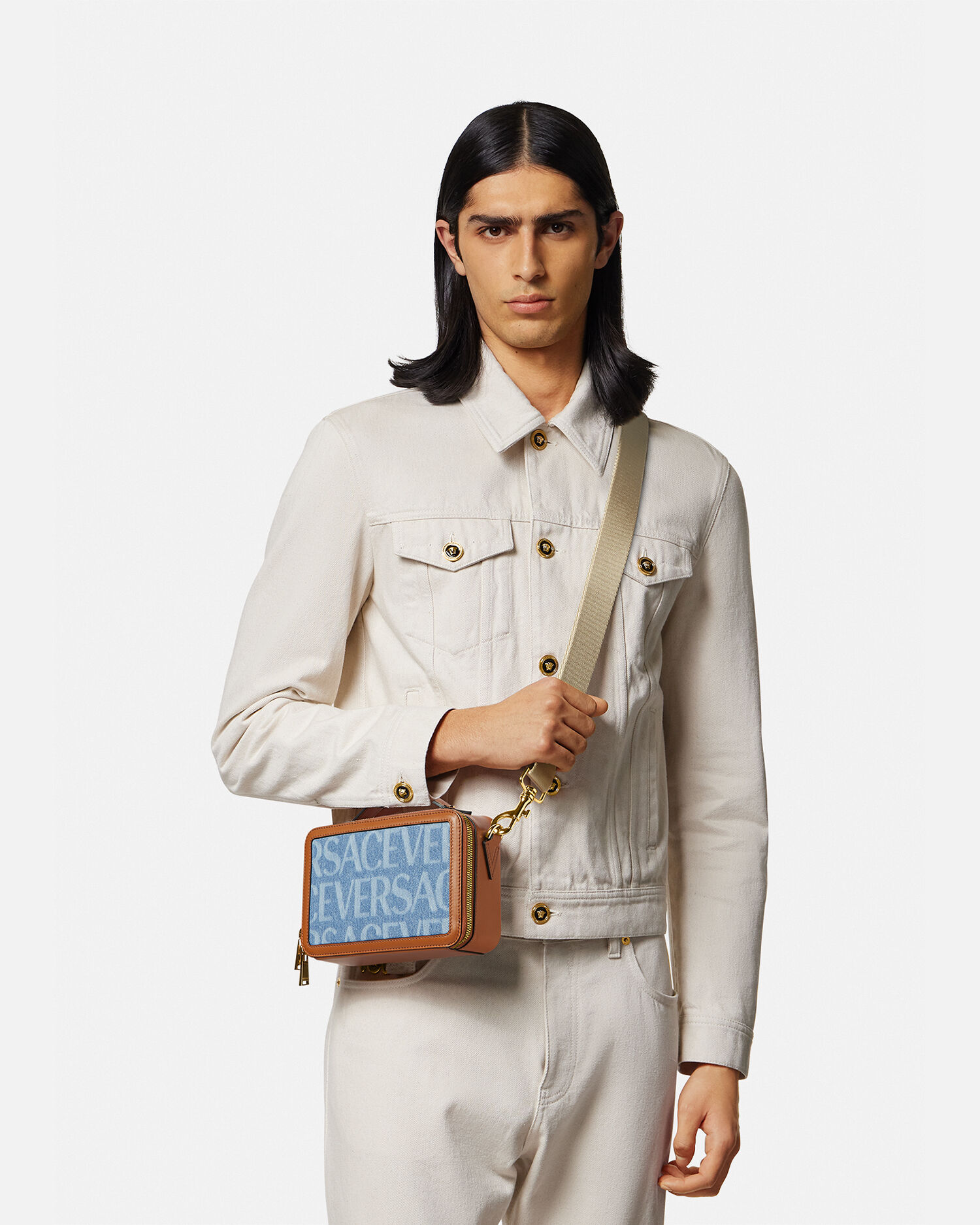 Versace Versace Allover Small Messenger Bag for Men Online Store EU