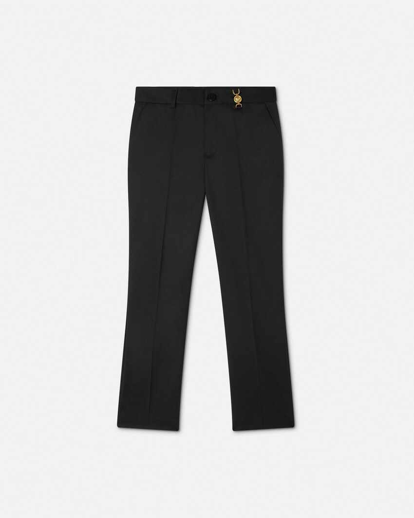 Kids Wool-Blend Tapered Pants Black 1