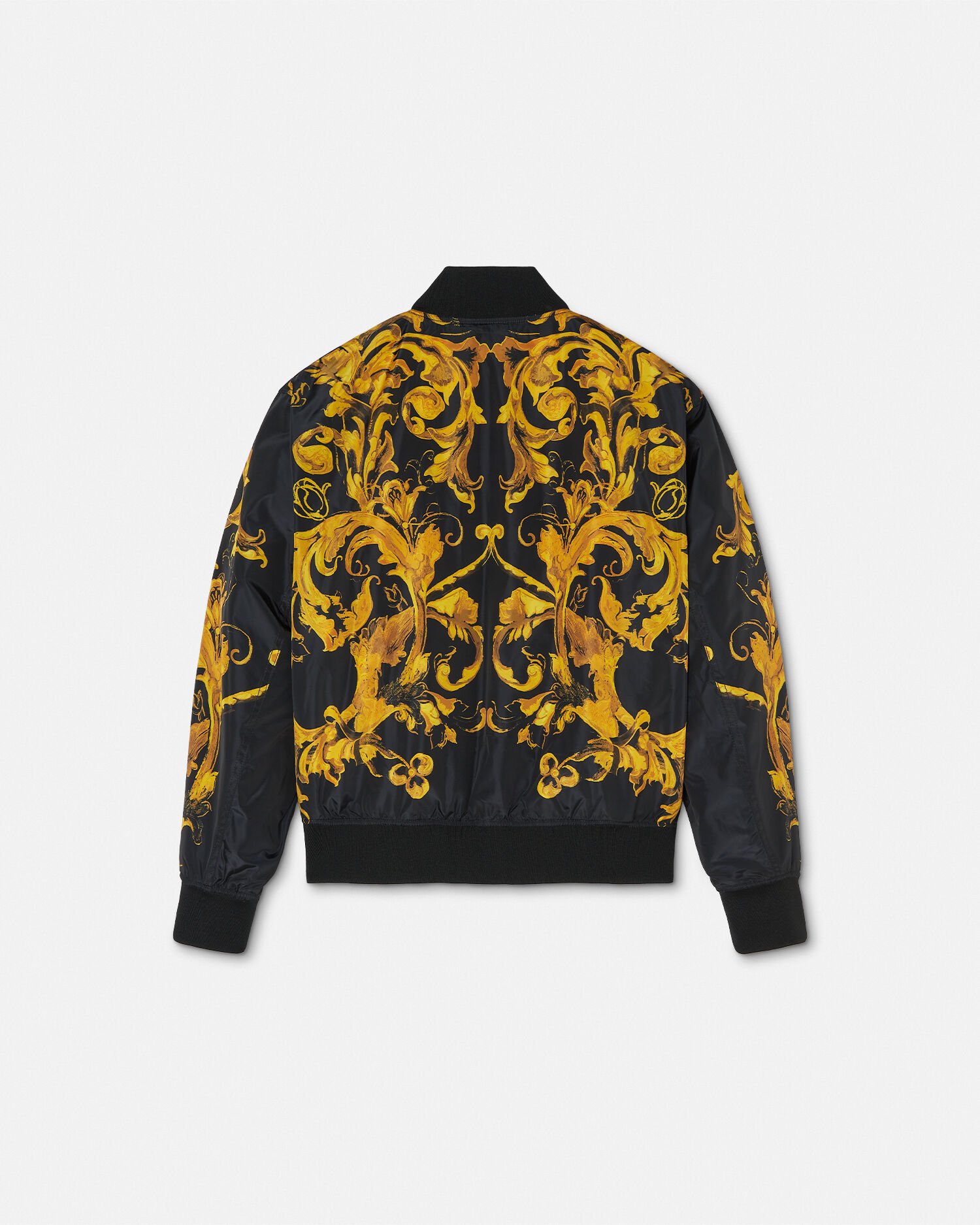 Porcelain Barocco Puffer Bomber Jacket | VERSACE US
