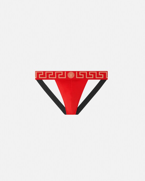 Versace Jockstrap en jersey de coton rouge 1