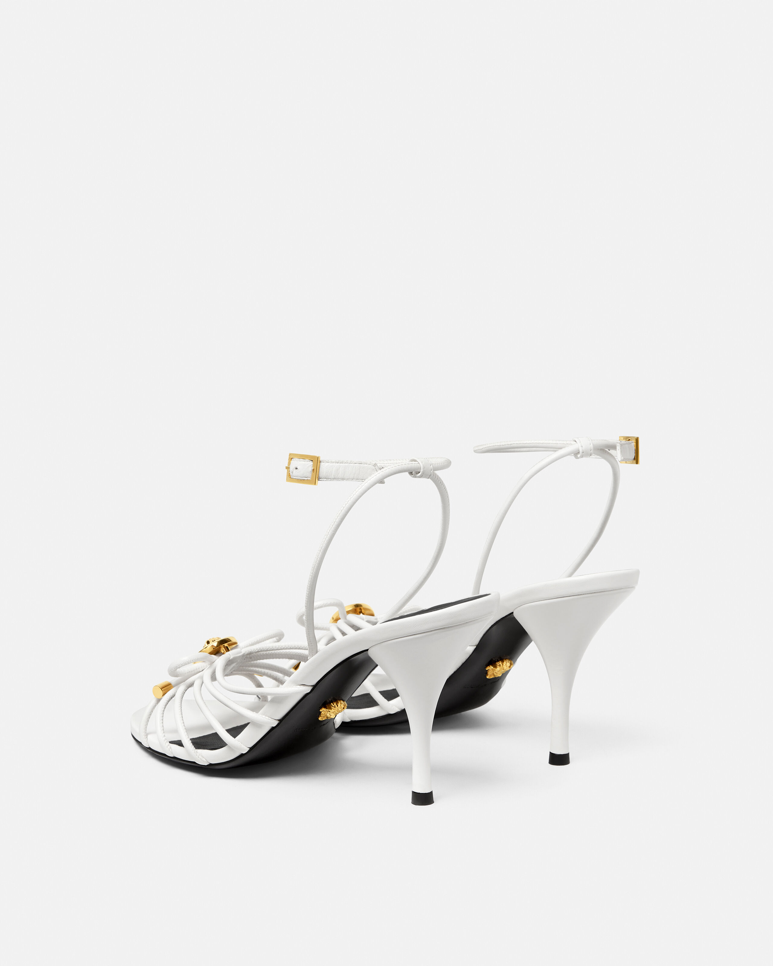 Opera Bow Nappa Sandals 85 mm White | VERSACE US