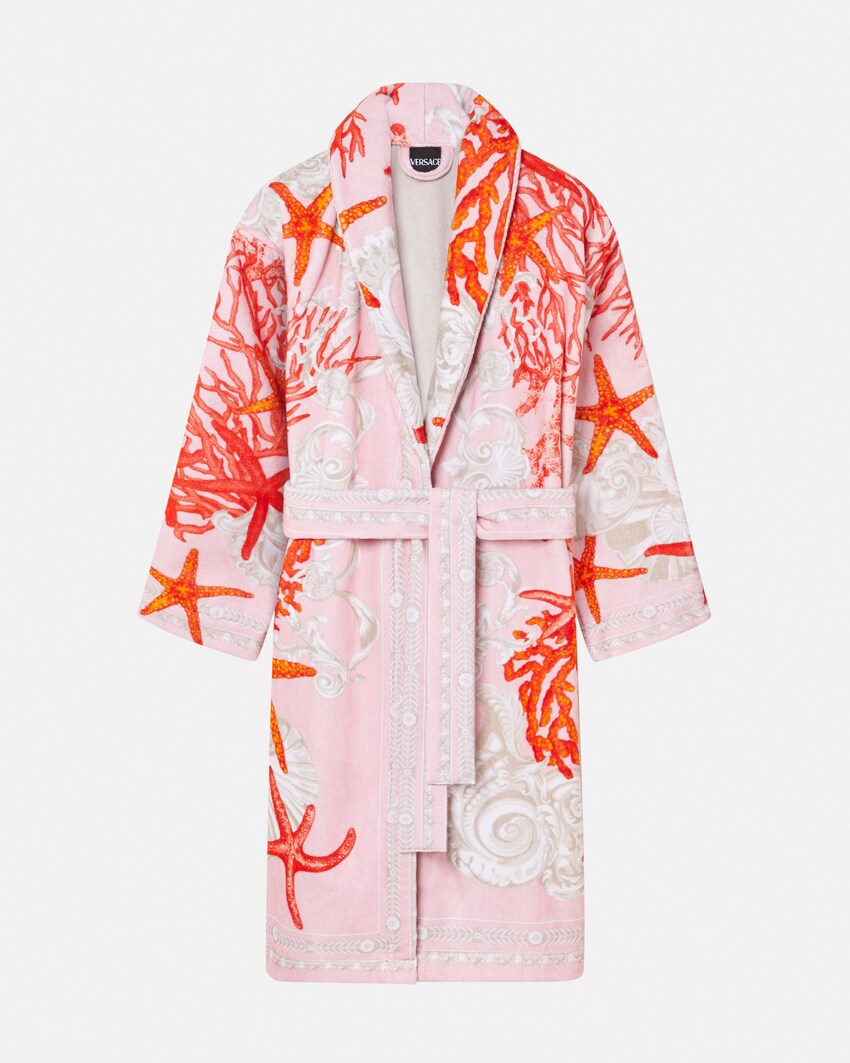Barocco Sea Bathrobe Pink,Print VERSACE US