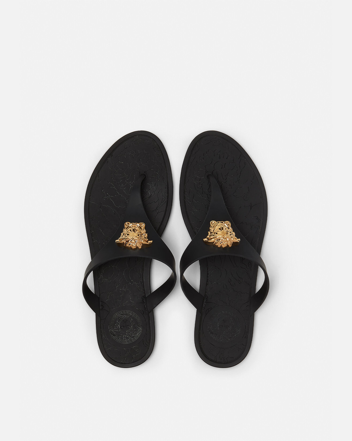 Medusa Sandals Black Gold Versace US