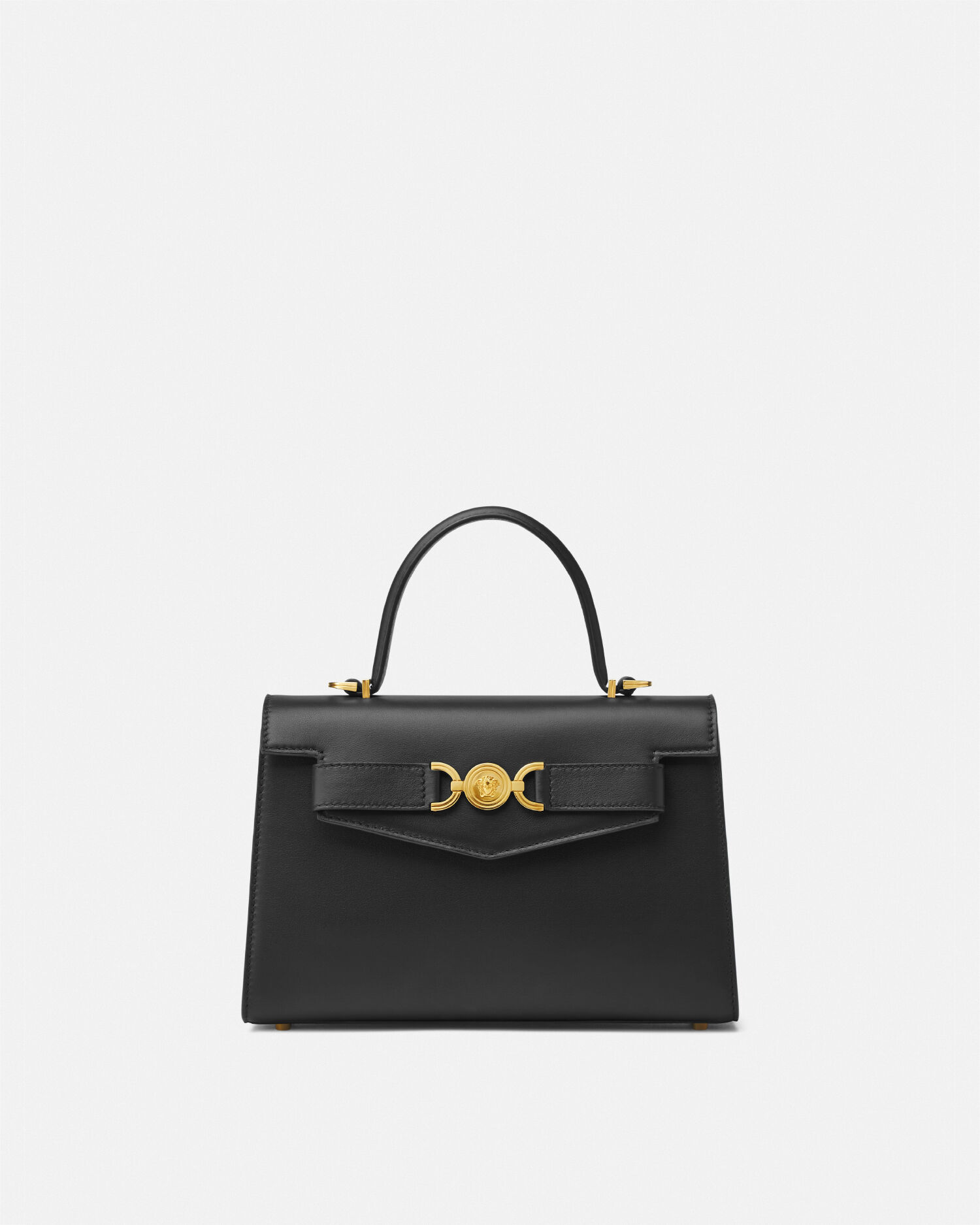 Medusa '95 Leather Top-Handle Black,Gold | VERSACE US