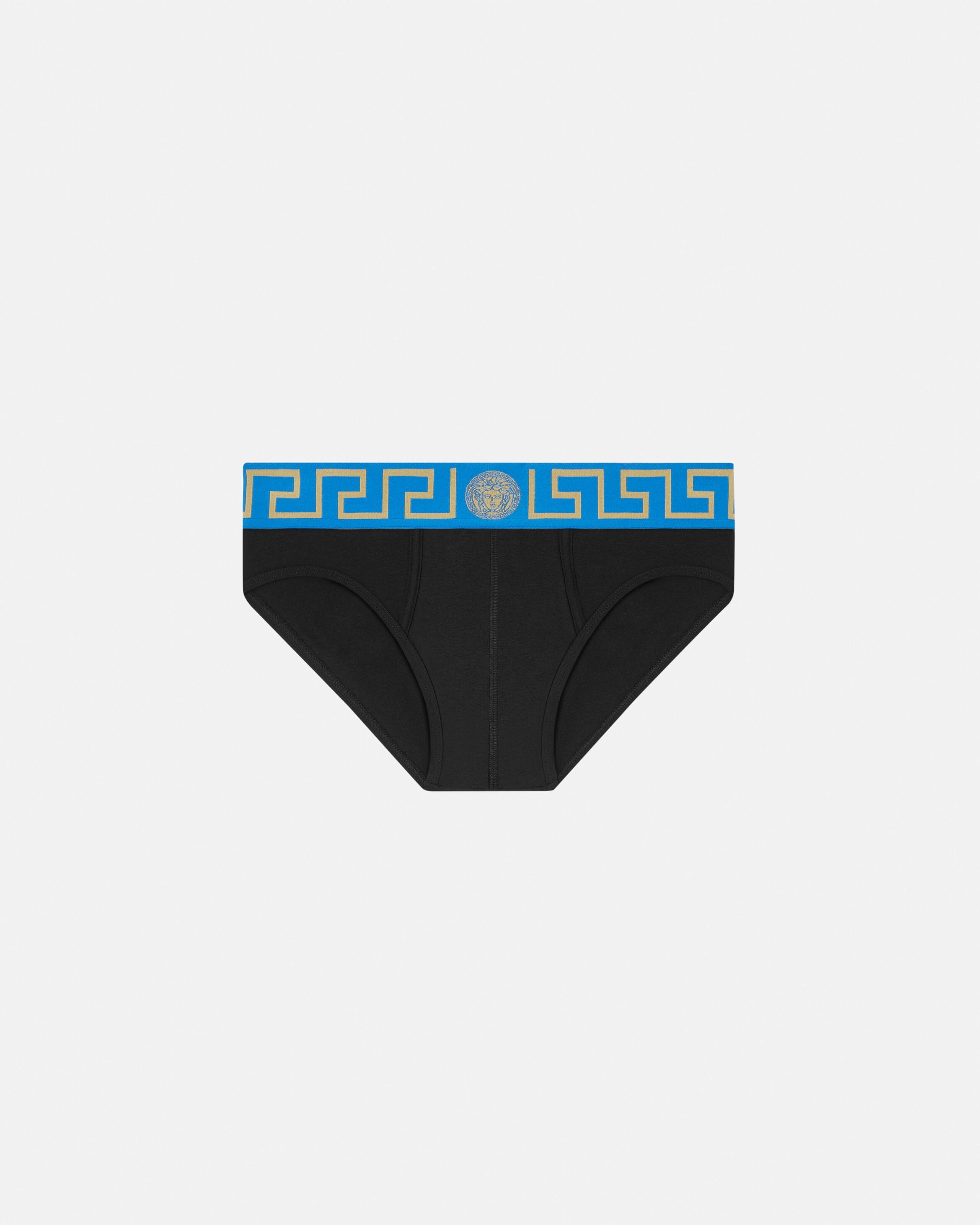 Cotton-Jersey Briefs Black,Blue | VERSACE US