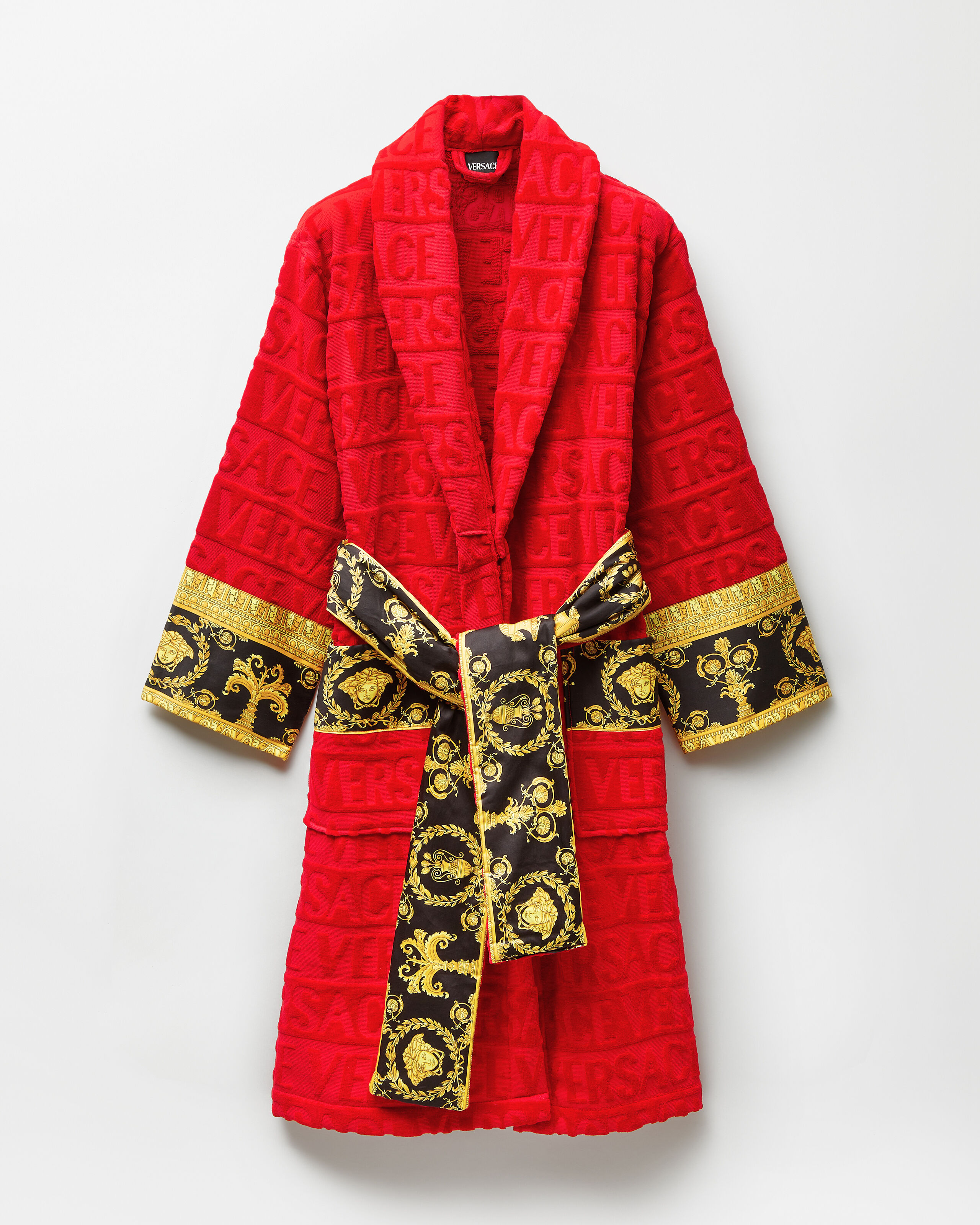 I ♡ Baroque Bathrobe Red | VERSACE US