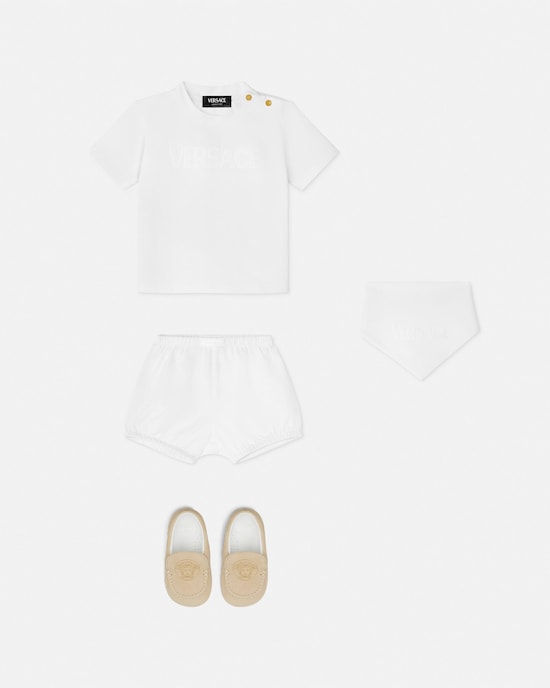 Baby Embellished Cotton-Jersey T-Shirt Set White 2