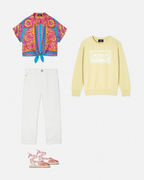 Kids Printed Cotton-Jersey Sweatshirt Yellow 2