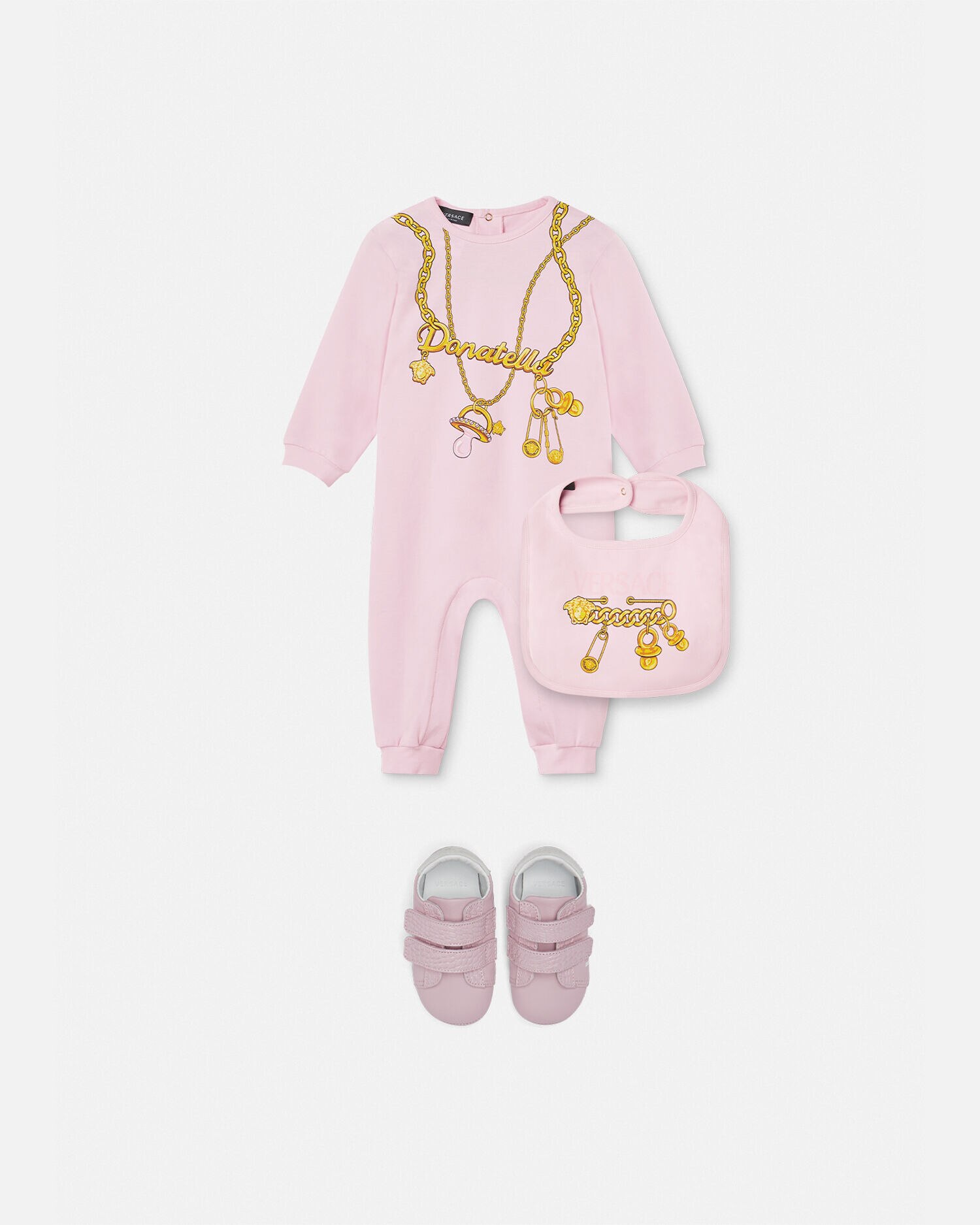 人気 ブランド 服をチェック - 最新トレンドファッション Set Sleepsuit Baby Chain Donatella Pink US VERSACE | 人形