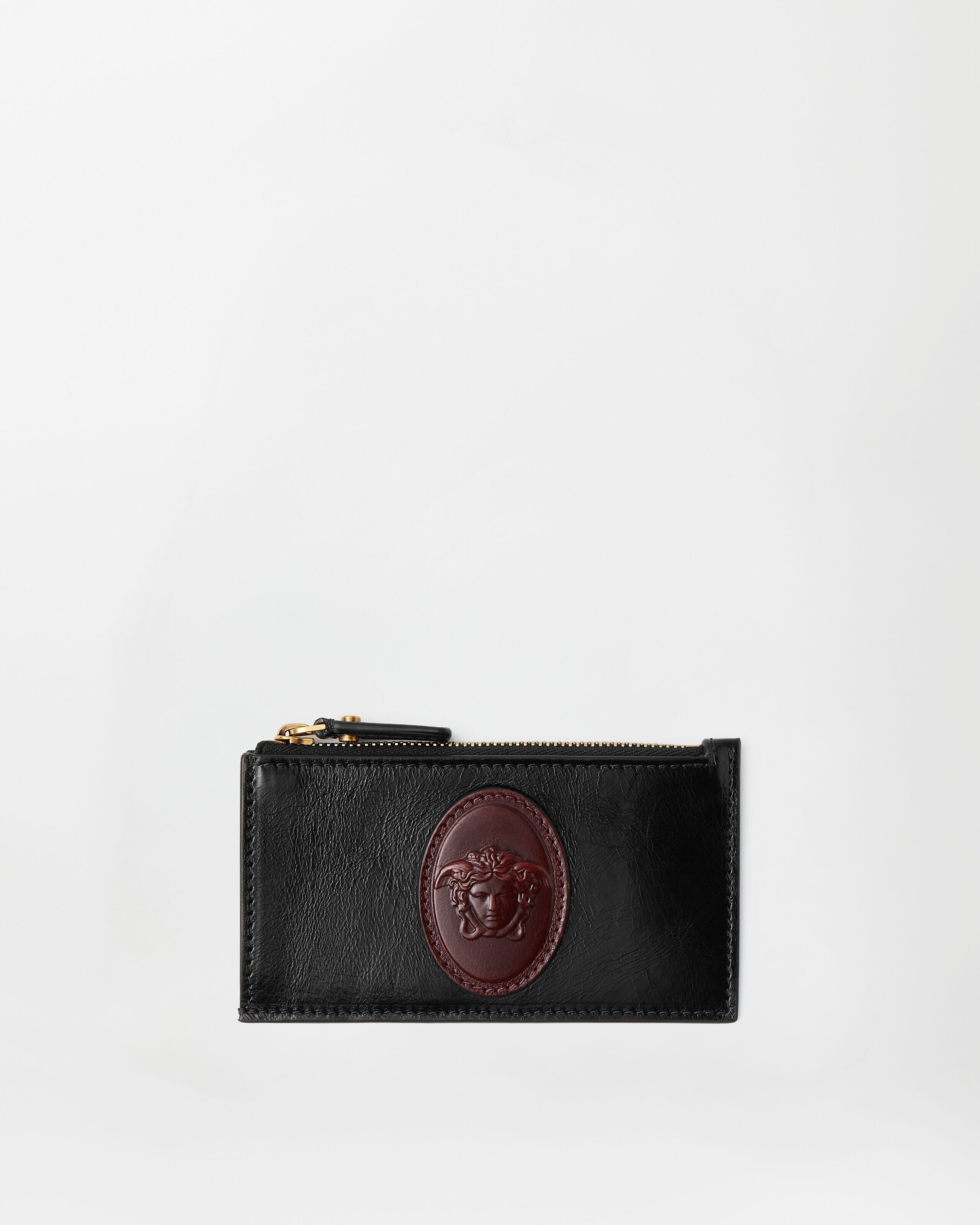 GIANNI  VERSACE　お財布・カードケース ラ メドゥーサ レザー ビジネス カード ケース ブラック,ゴールド