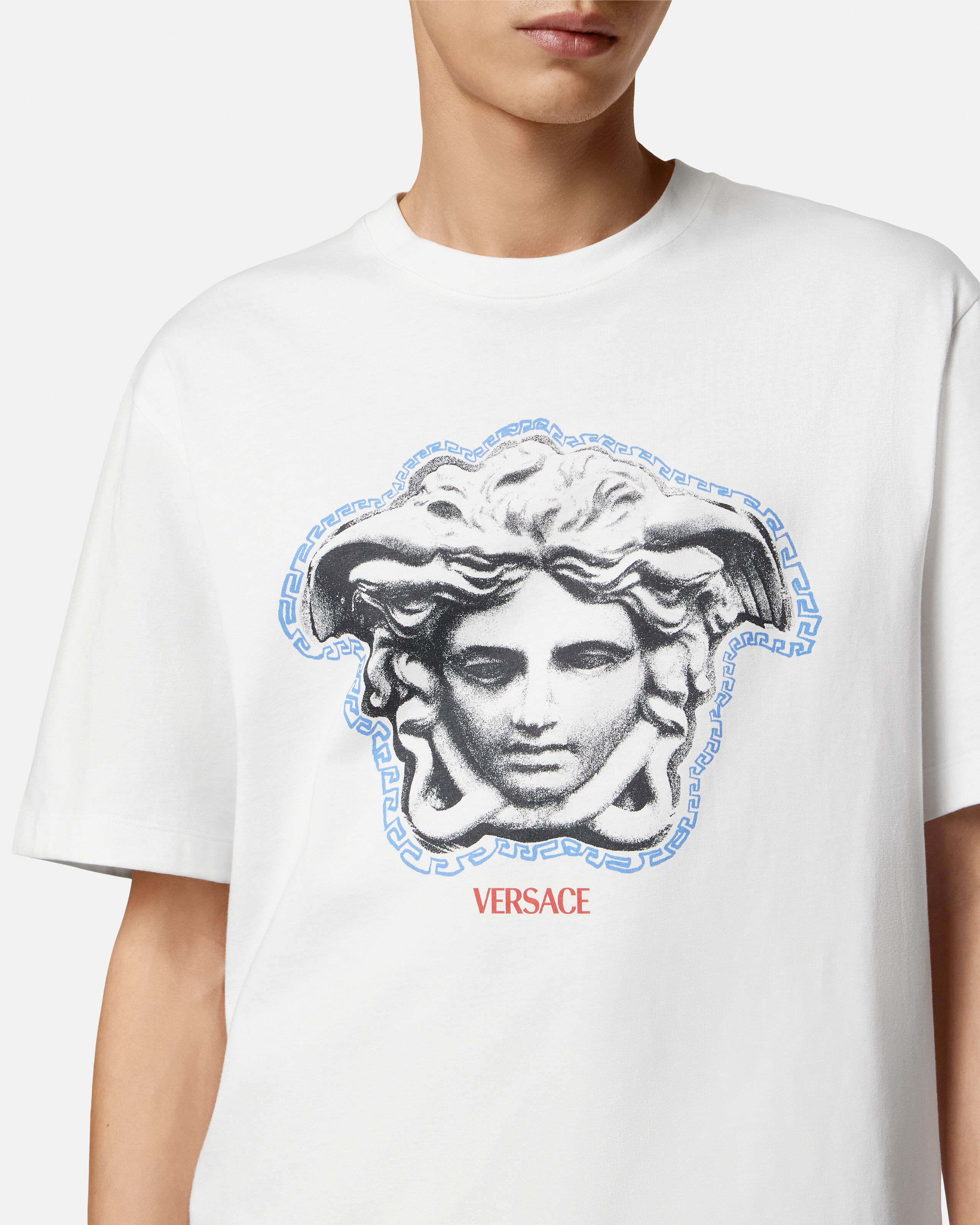 Mimi 様3枚おまとめVERSACE ★半袖Tシャツ 柄 白 Printed Cotton-Jersey Regular T-Shirt White | VERSACE US