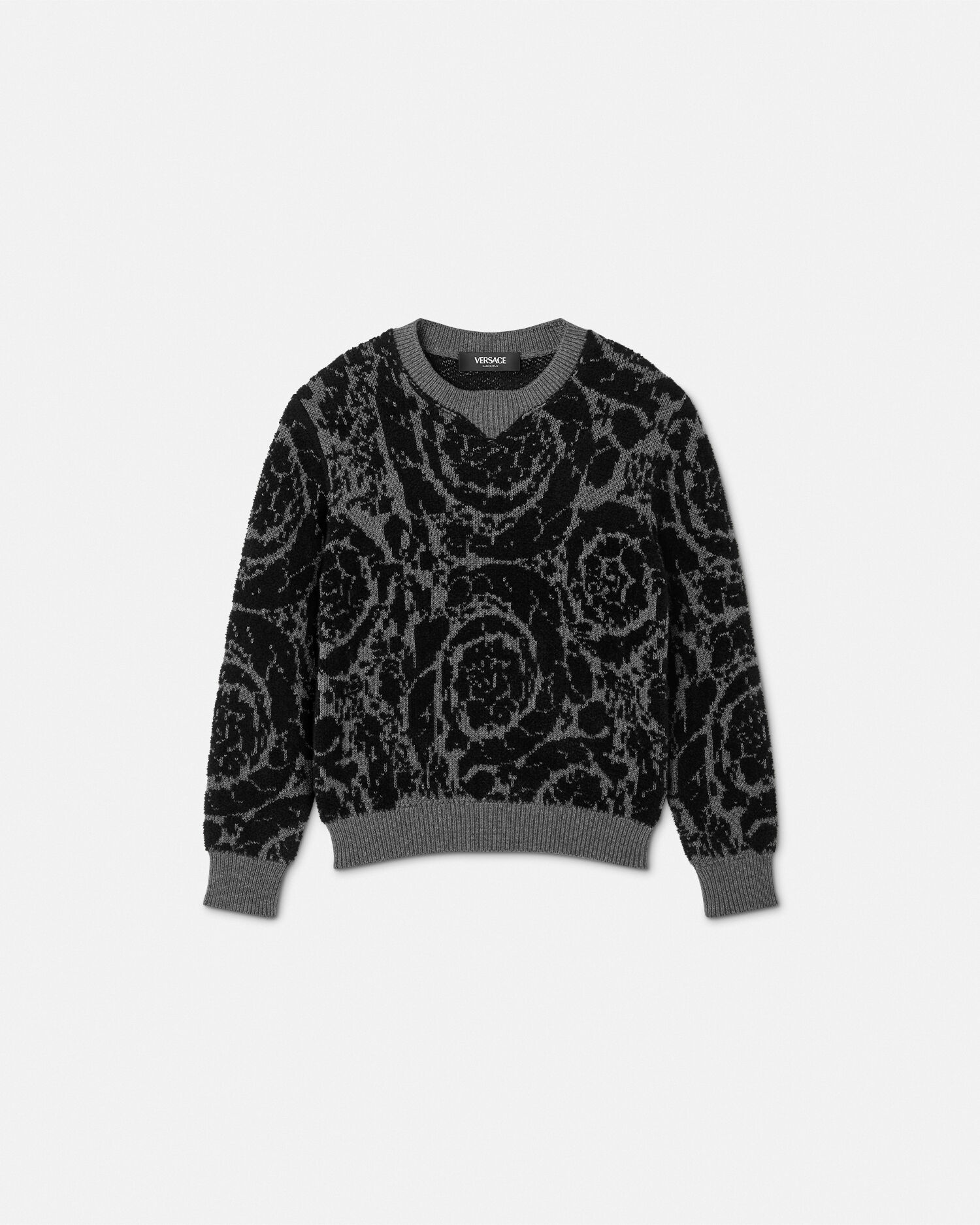Kids Jacquard Cotton-Blend Knit Sweater | VERSACE