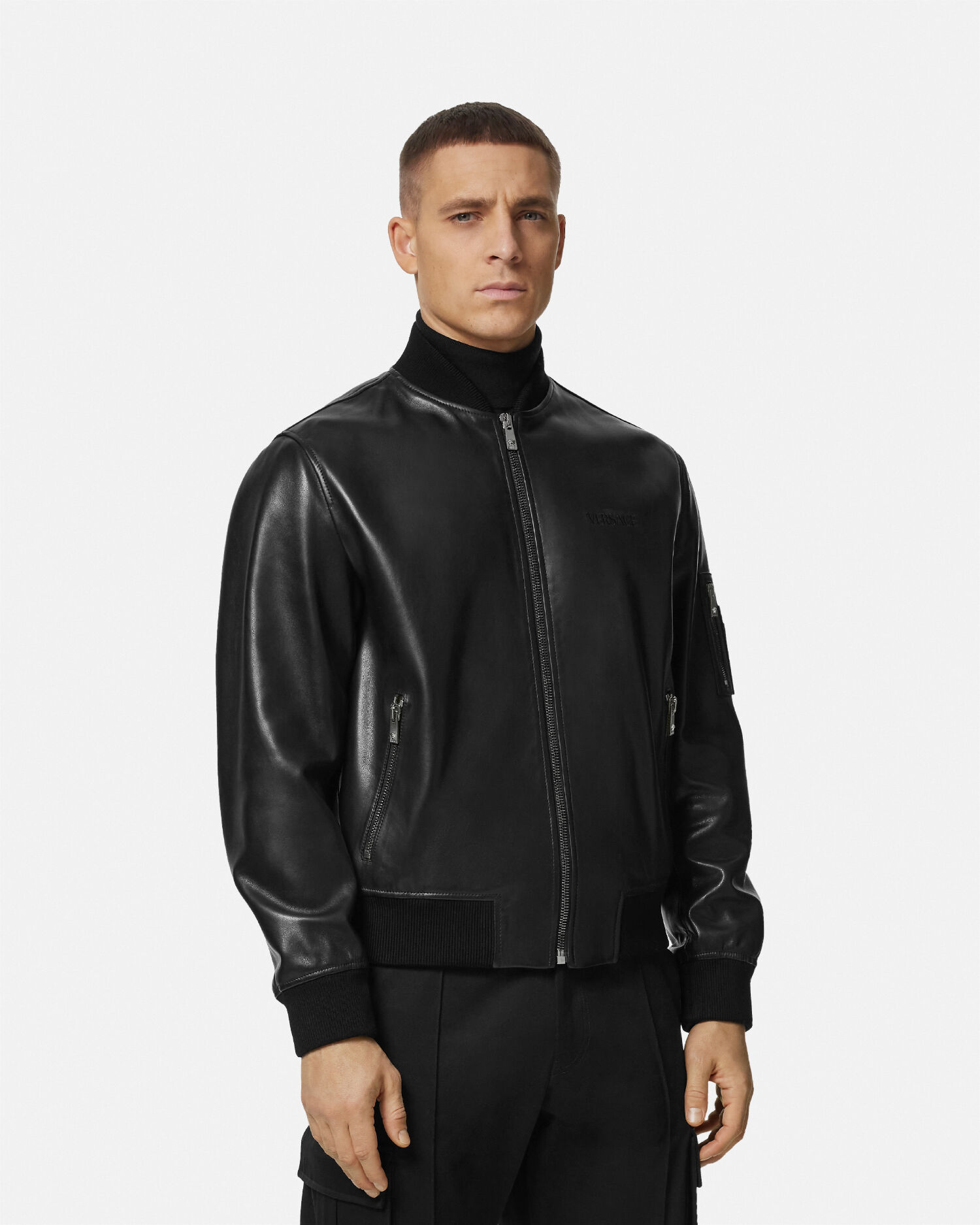 Versace black jacket new arrivals
