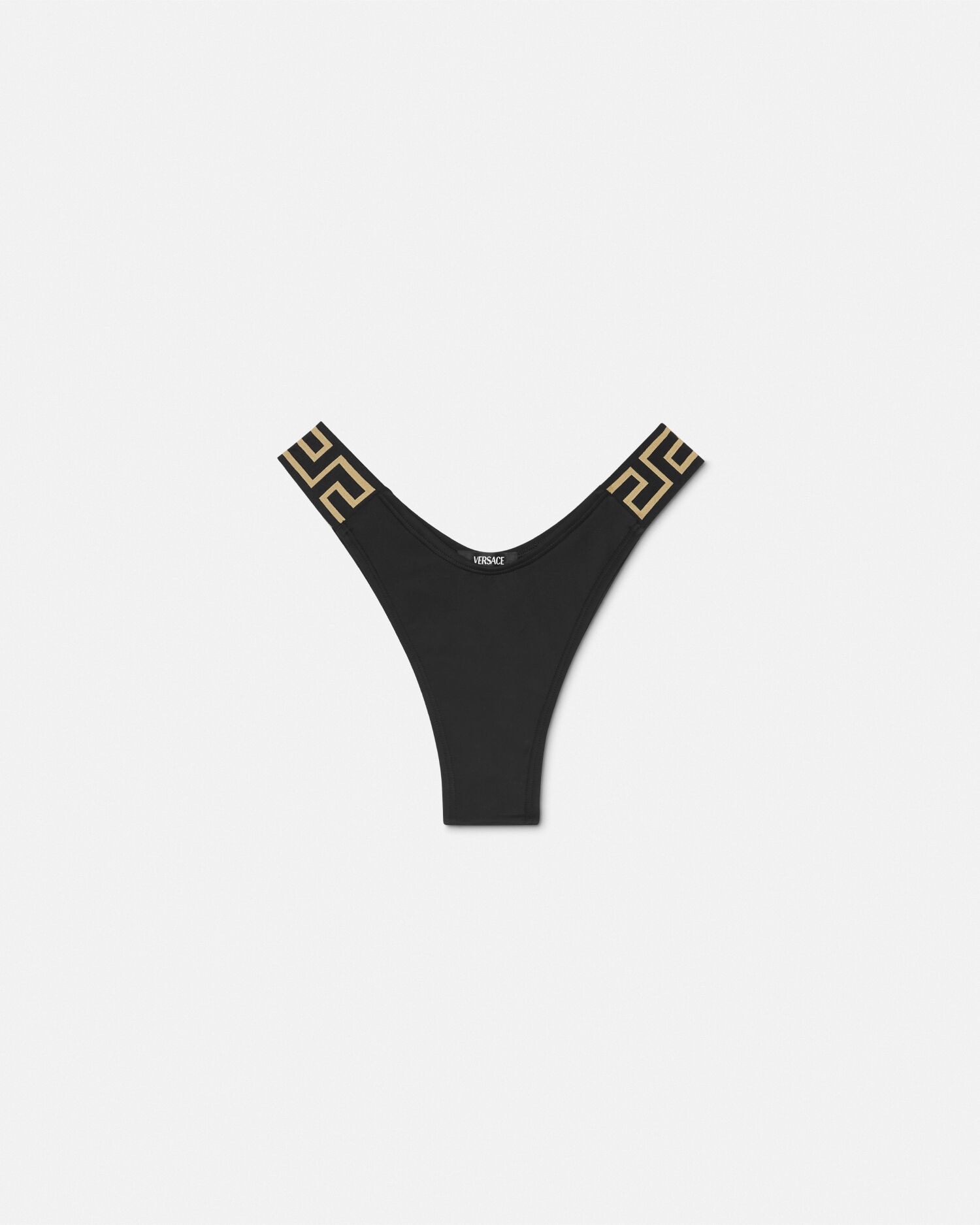 Greca Border Bikini Bottoms Black | VERSACE US