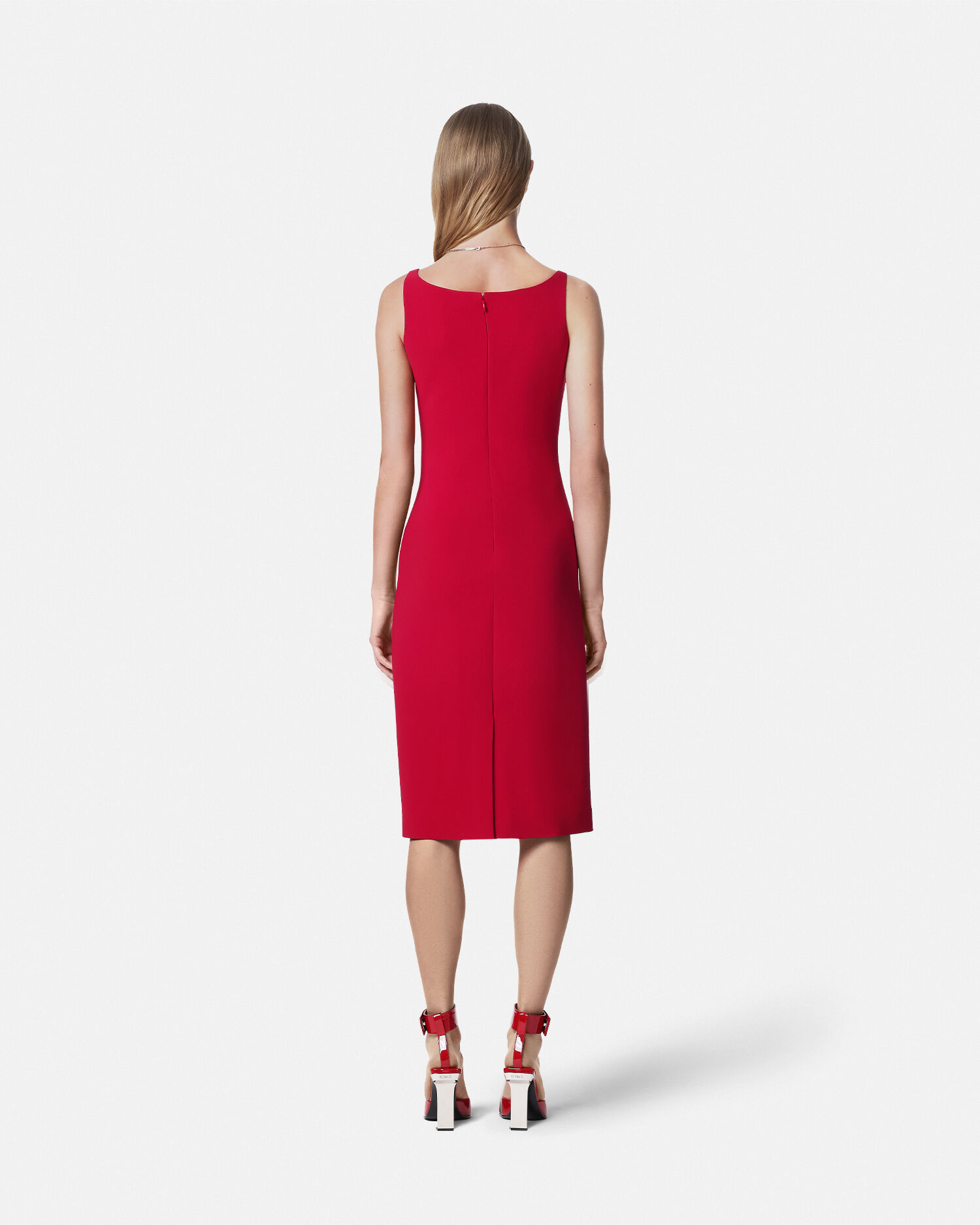 Cady Fitted Midi Dress Red VERSACE IN
