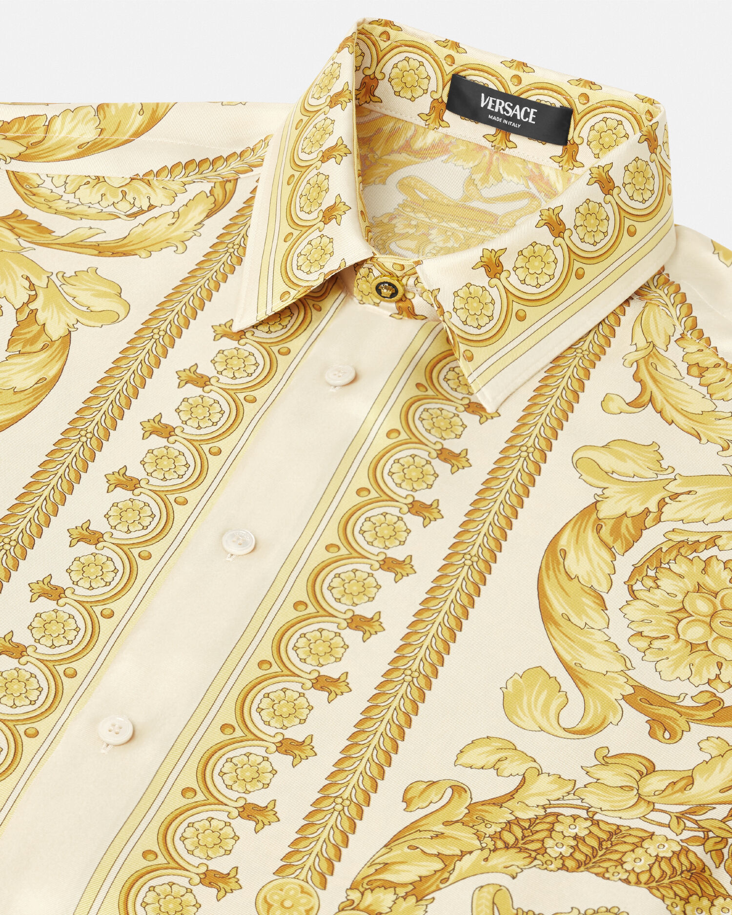 Camicia in seta Barocco Giallo Stampa VERSACE IT