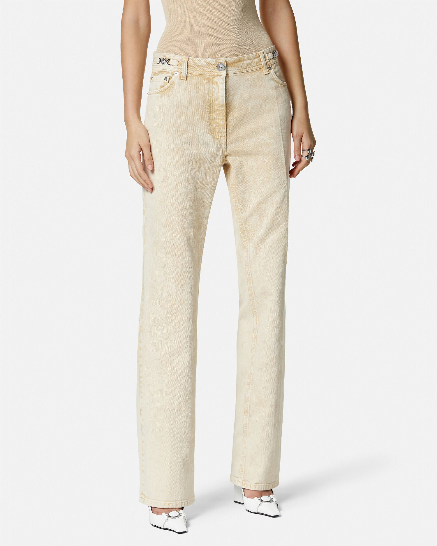 Beige boyfriend jeans sale