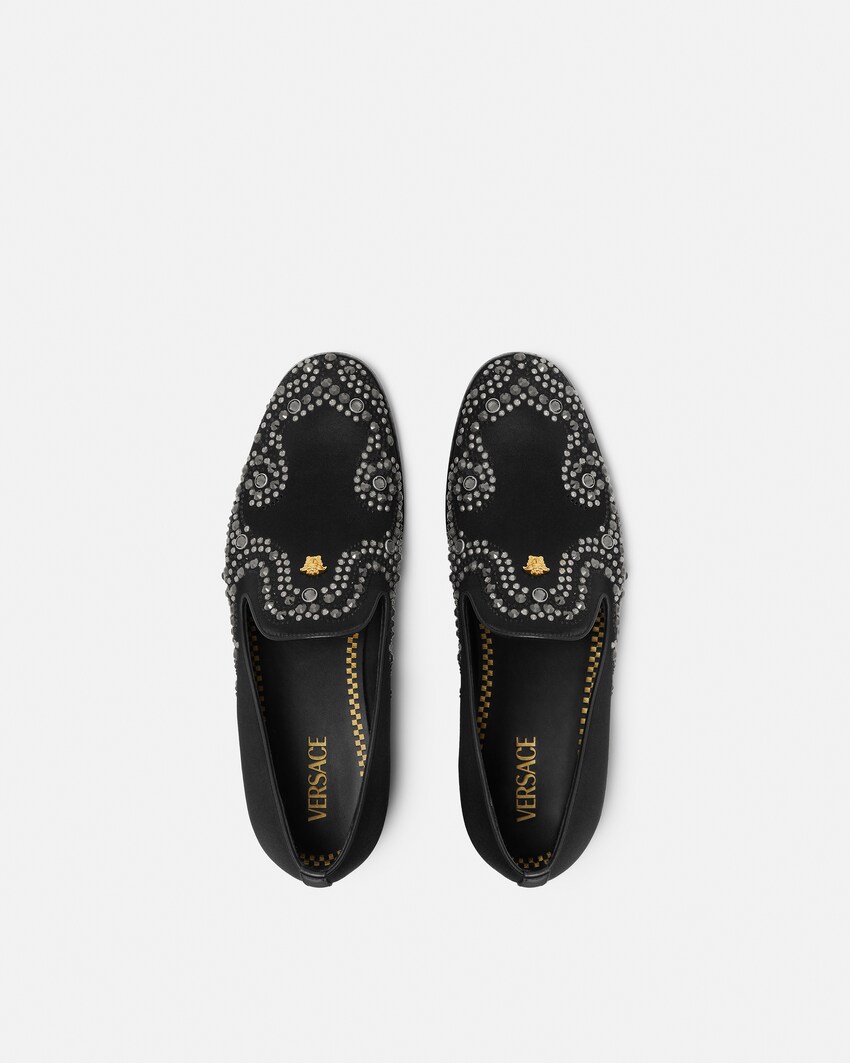 خف ساتان Medusa مطرز  أسود+ذهبي 3