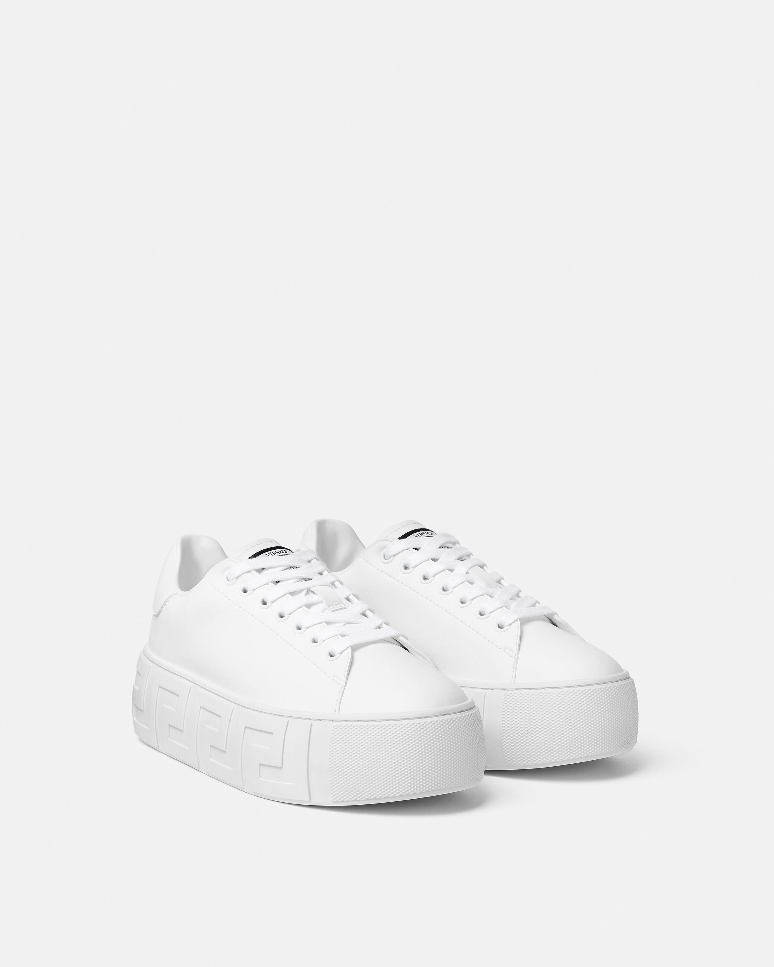 La Greca Platform Sneakers White | VERSACE US