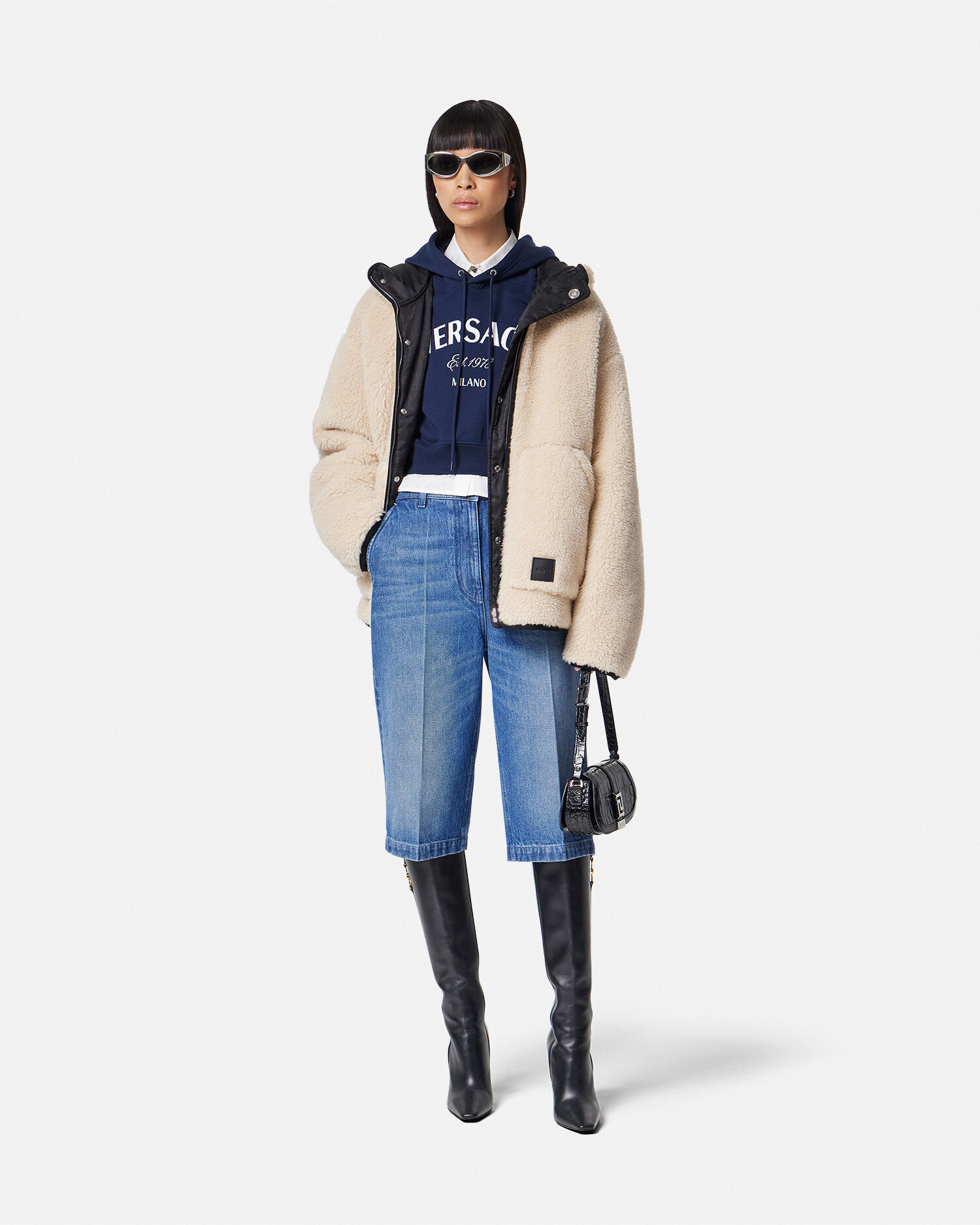 Versace cropped best sale hoodie