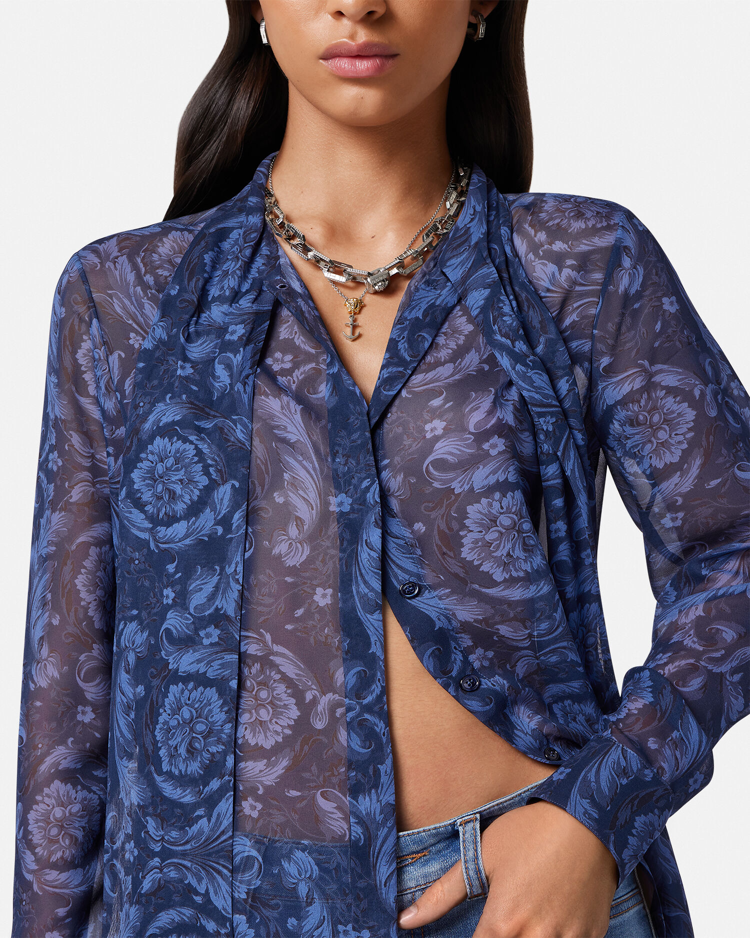 Versace print discount tops