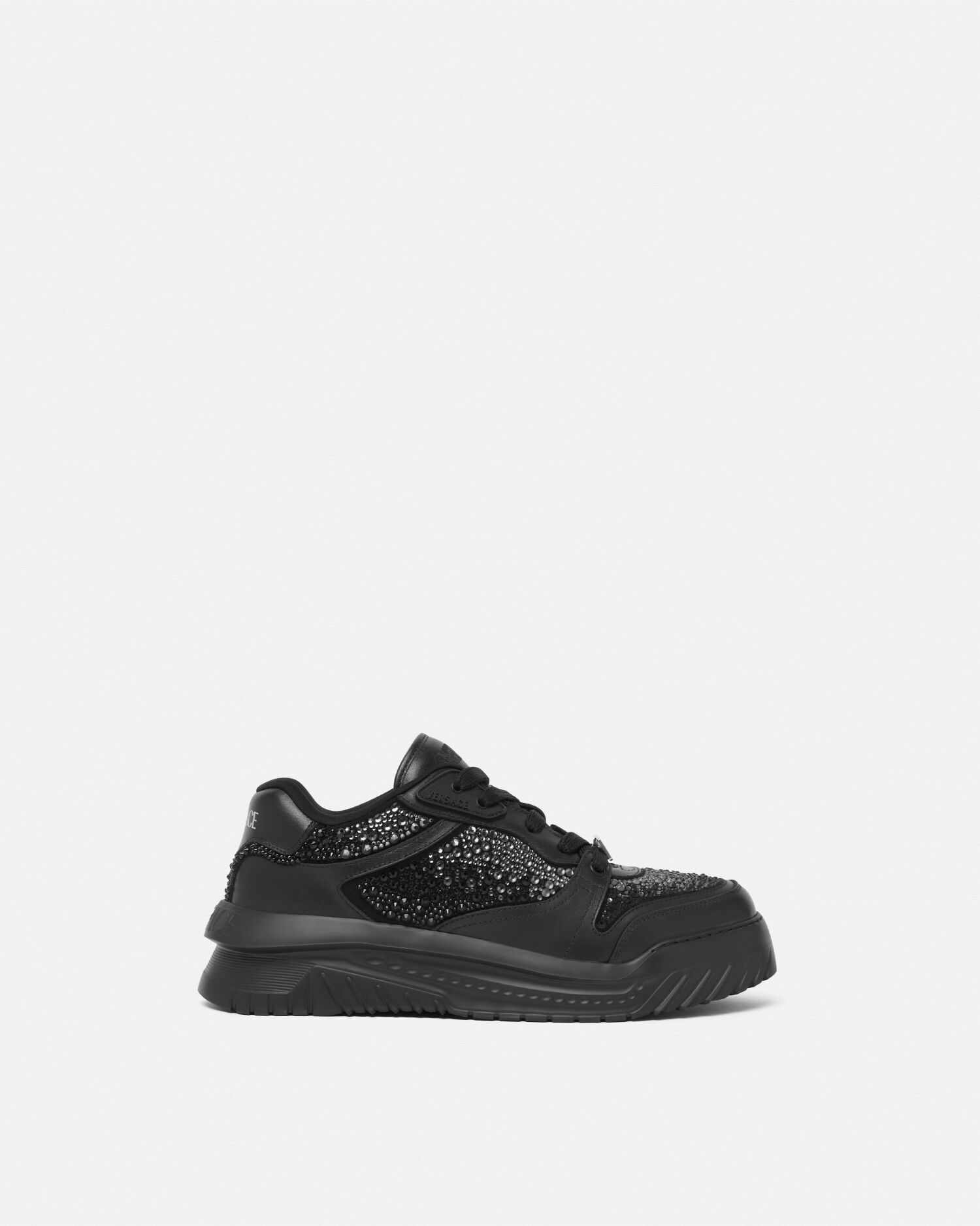Black versace trainers hotsell