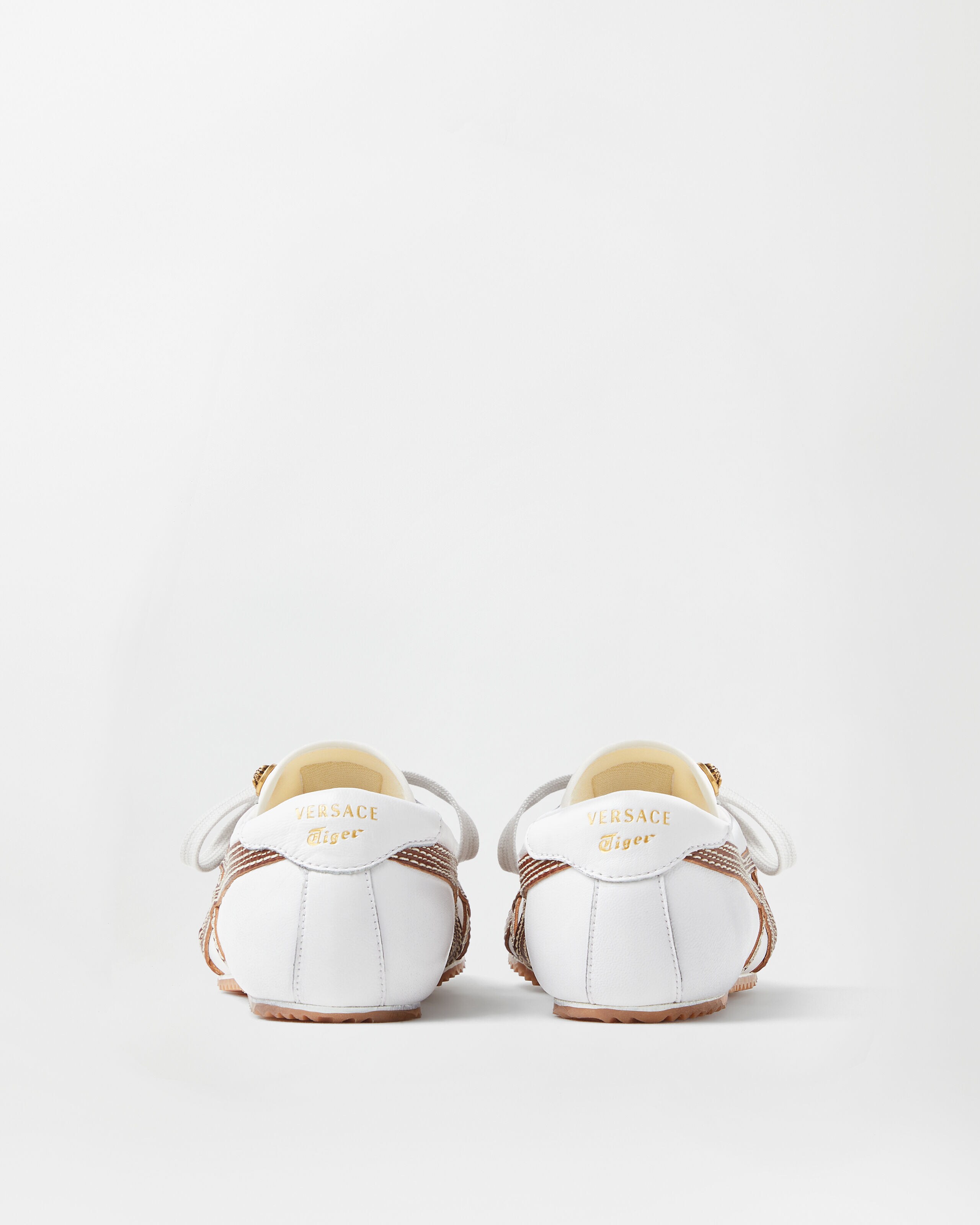 TAI-CHI Sakura Nappa Sneakers Brown,White | VERSACE US