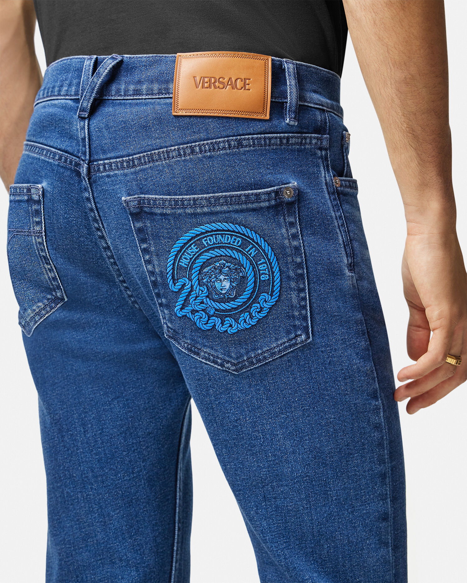 Embroidered Slim Fit Jeans
