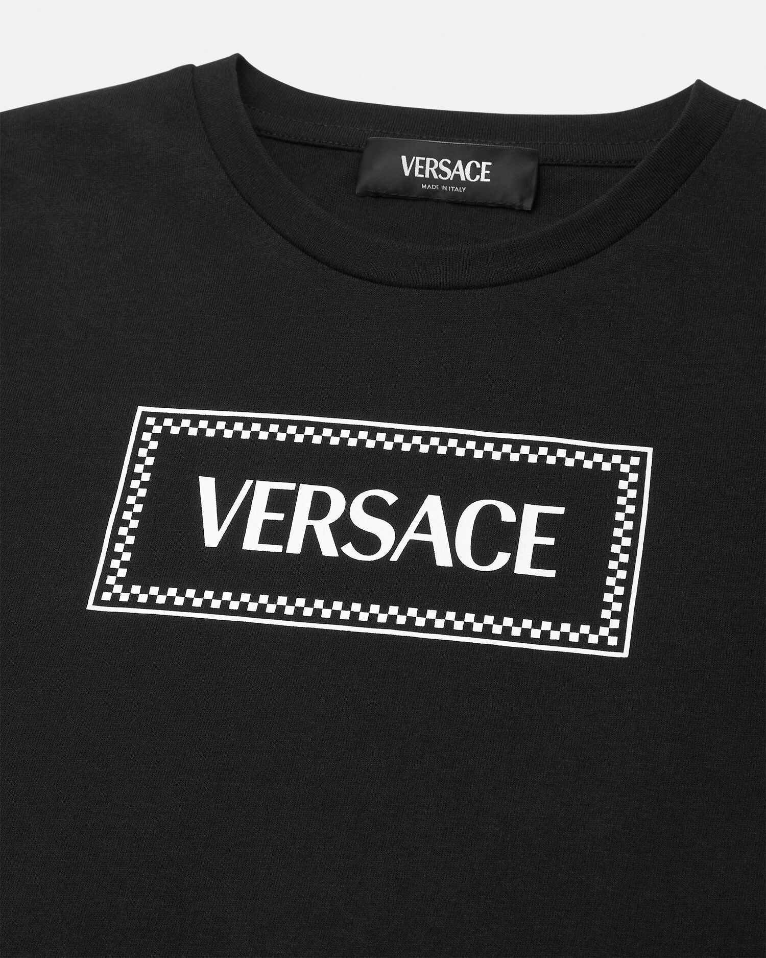 90s Vintage Logo Kids T Shirt Black VERSACE