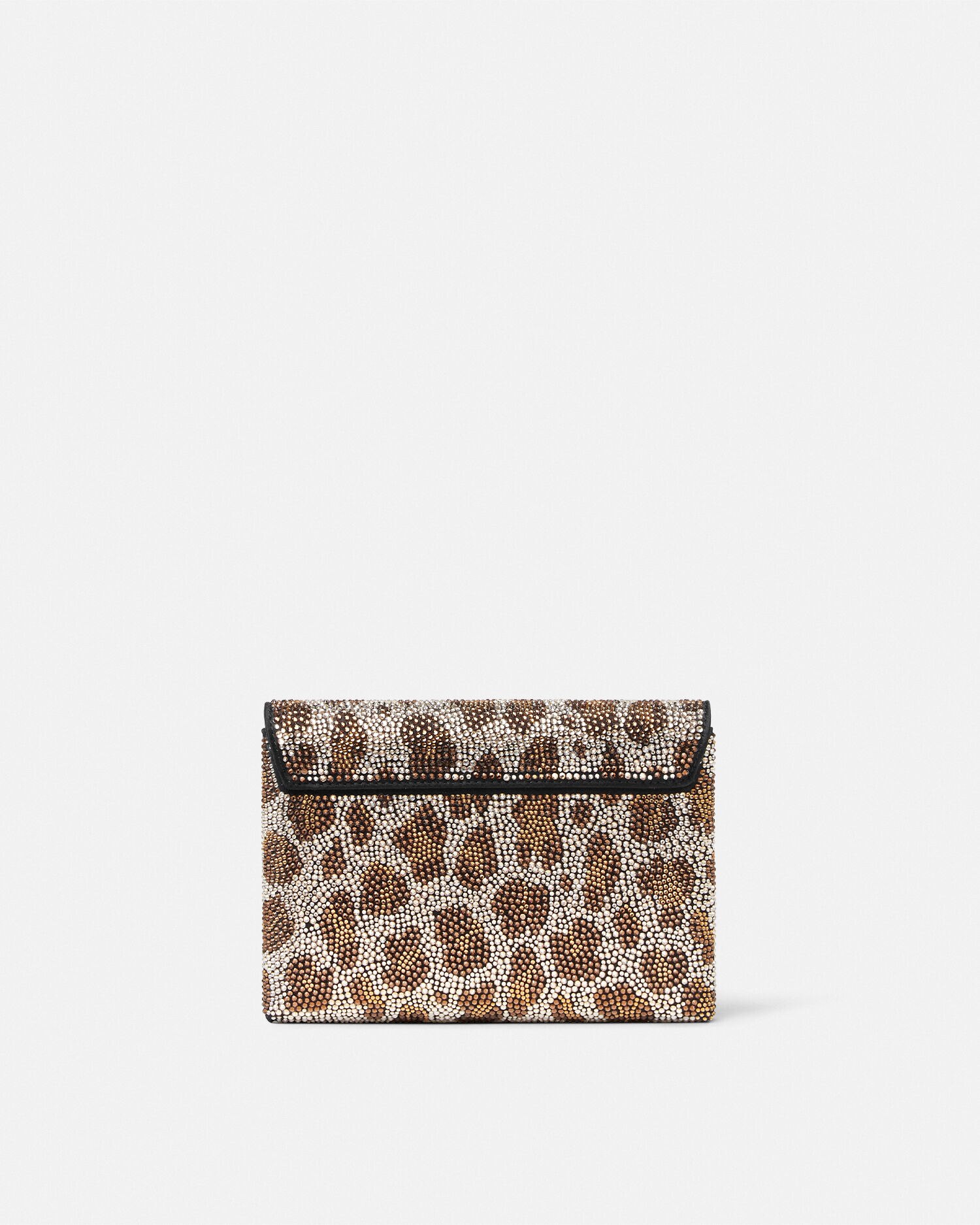 Leopard La Medusa Kristall Clutch Schwarz Gold VERSACE DE