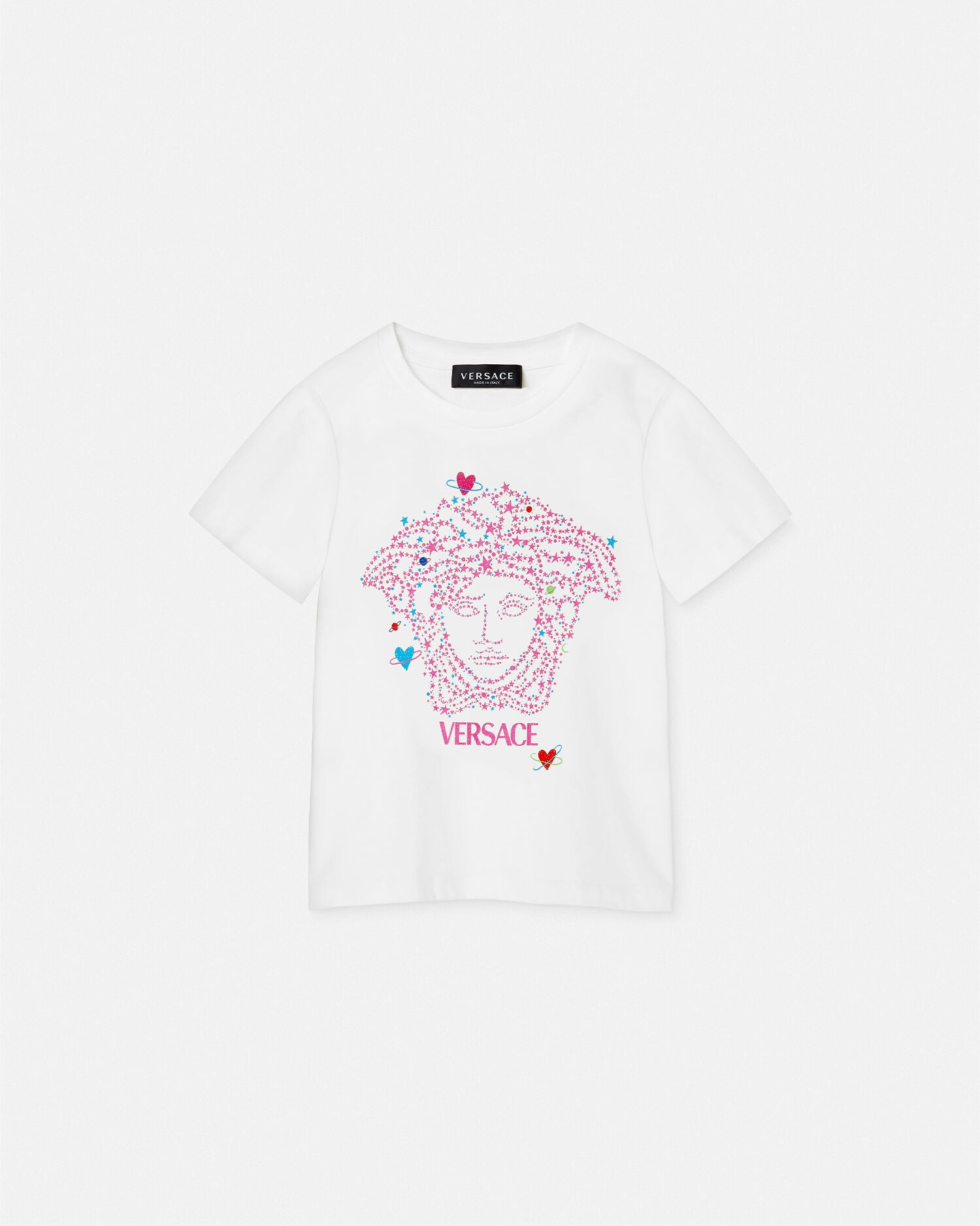 Stars Medusa Kids T Shirt White Print VERSACE CA