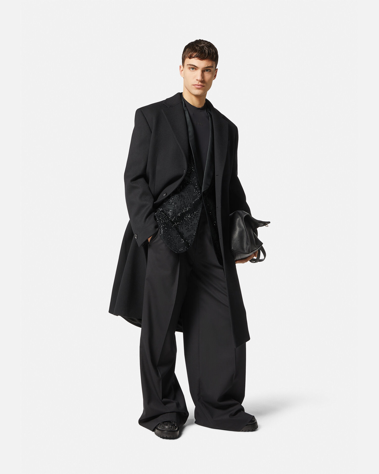 Barocco Silhouette Evening Blazer Black VERSACE US