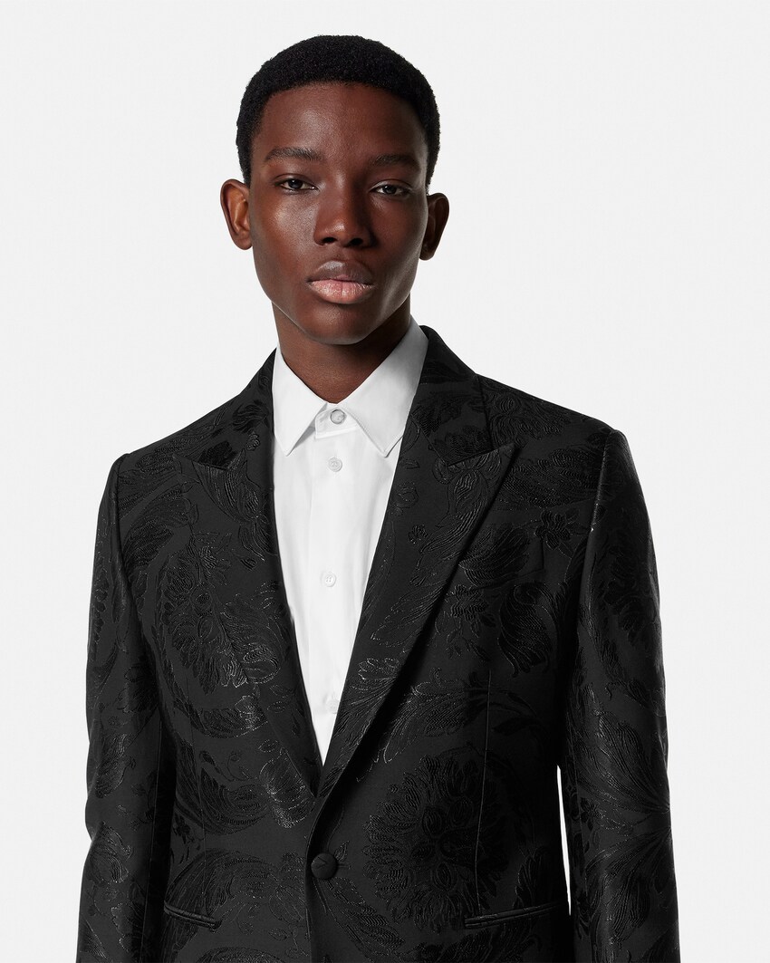 Jacquard Wool-Blend Blazer Black 3