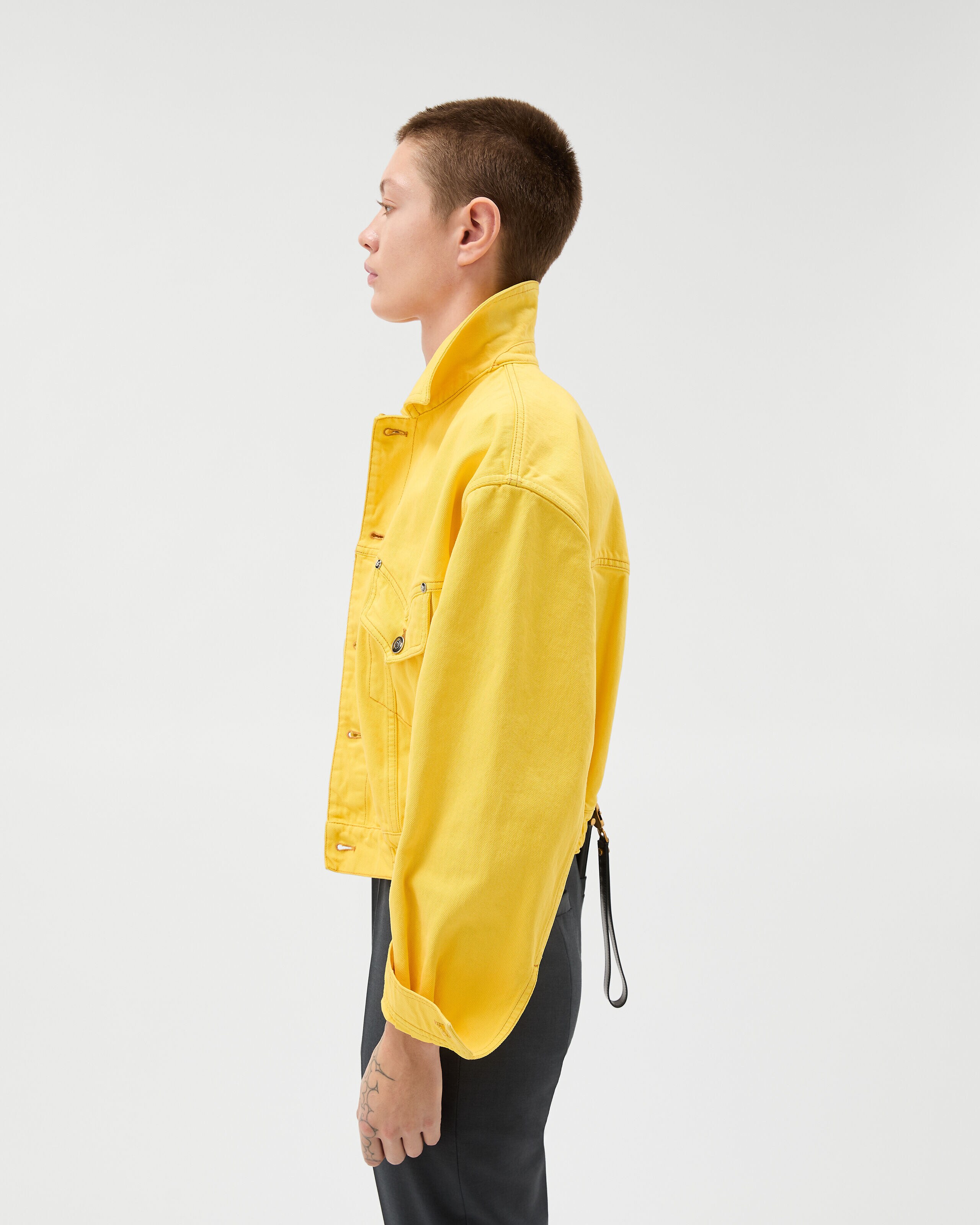 Oversized Denim Blouson Yellow | VERSACE US