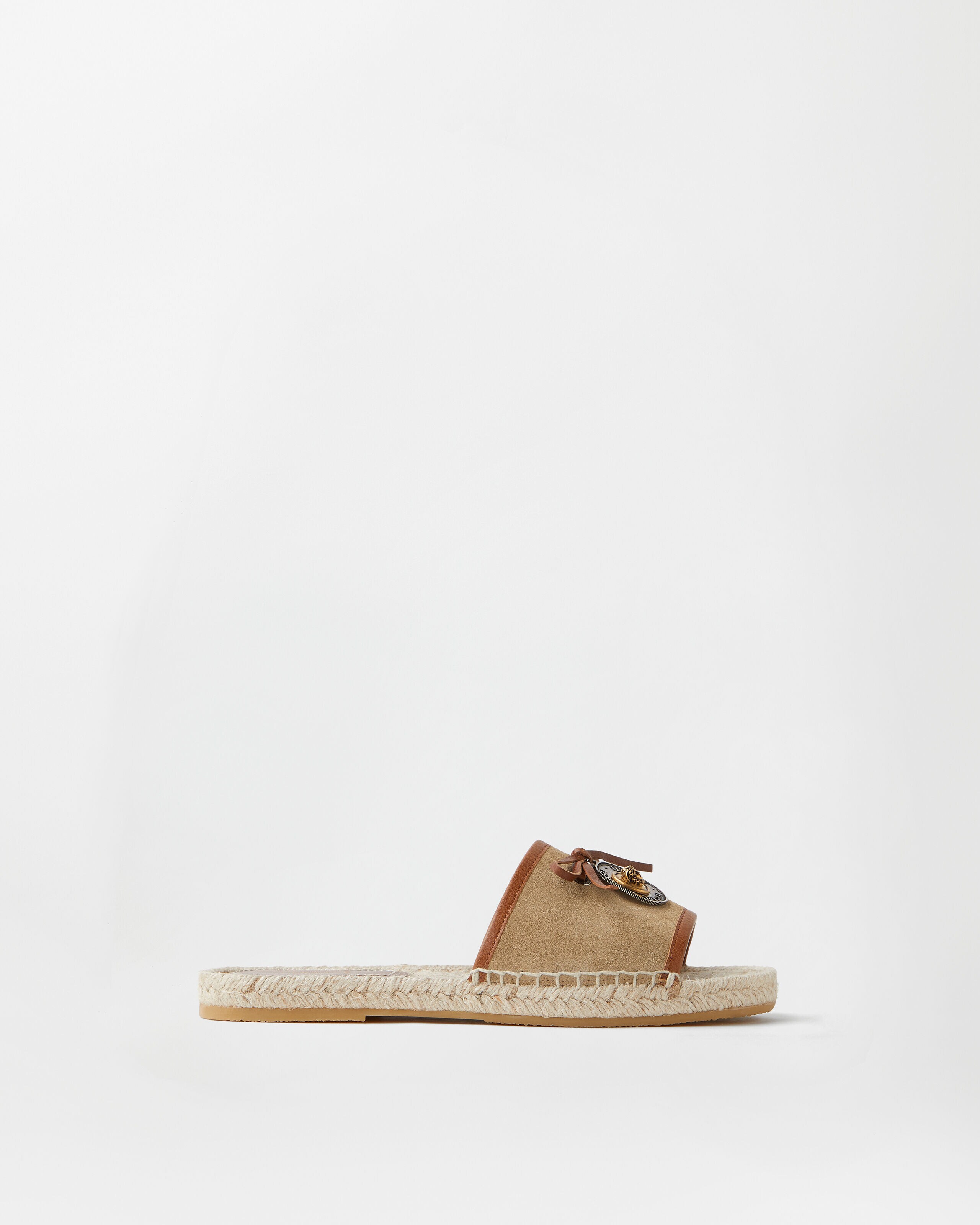 Versace lola suede flat sandals